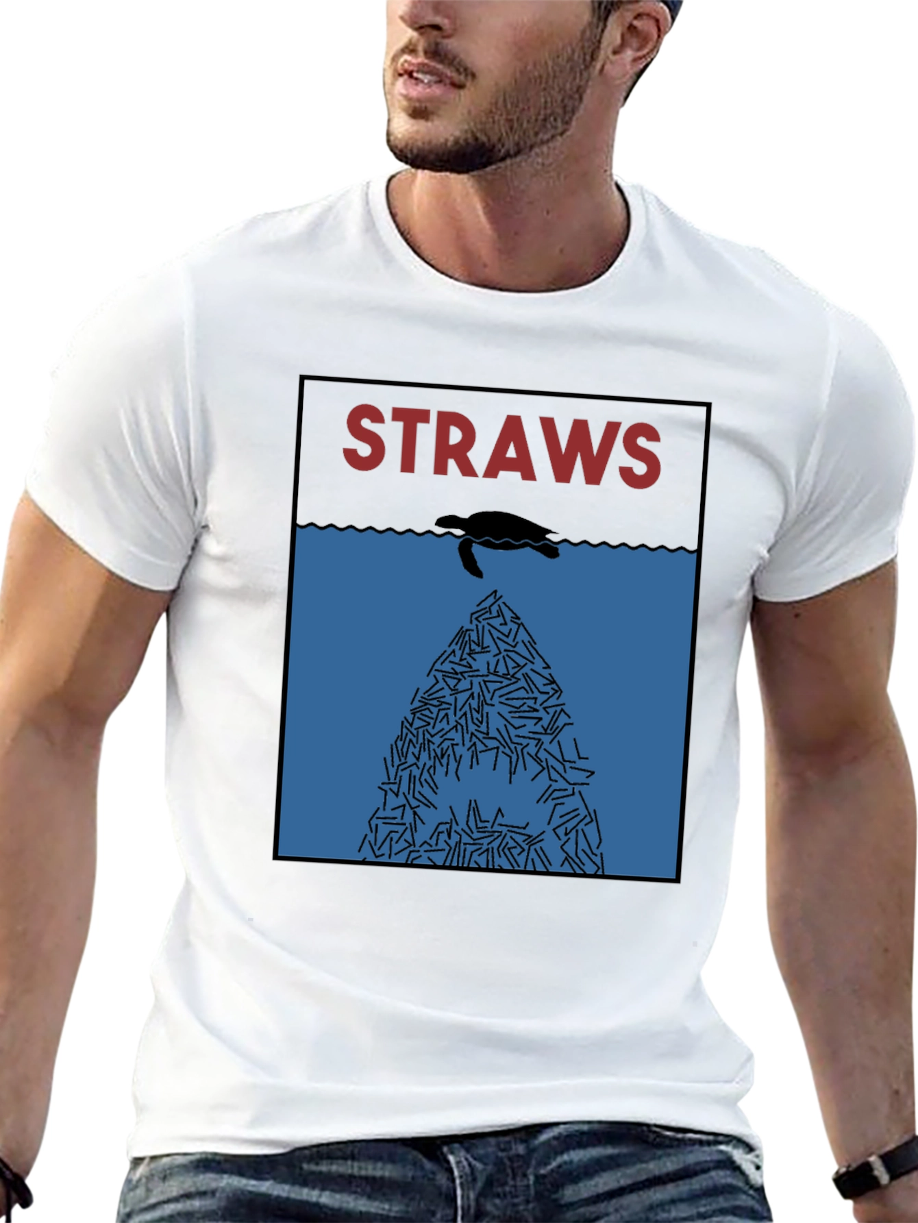 Eco-Conscious Straws Awareness Graphic Tee