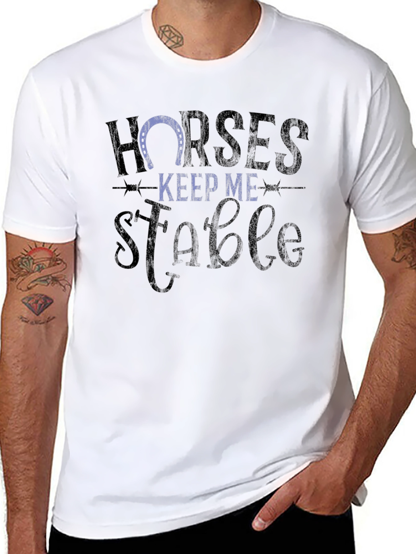 Horses Keep Me Stable Graphic T-Shirt