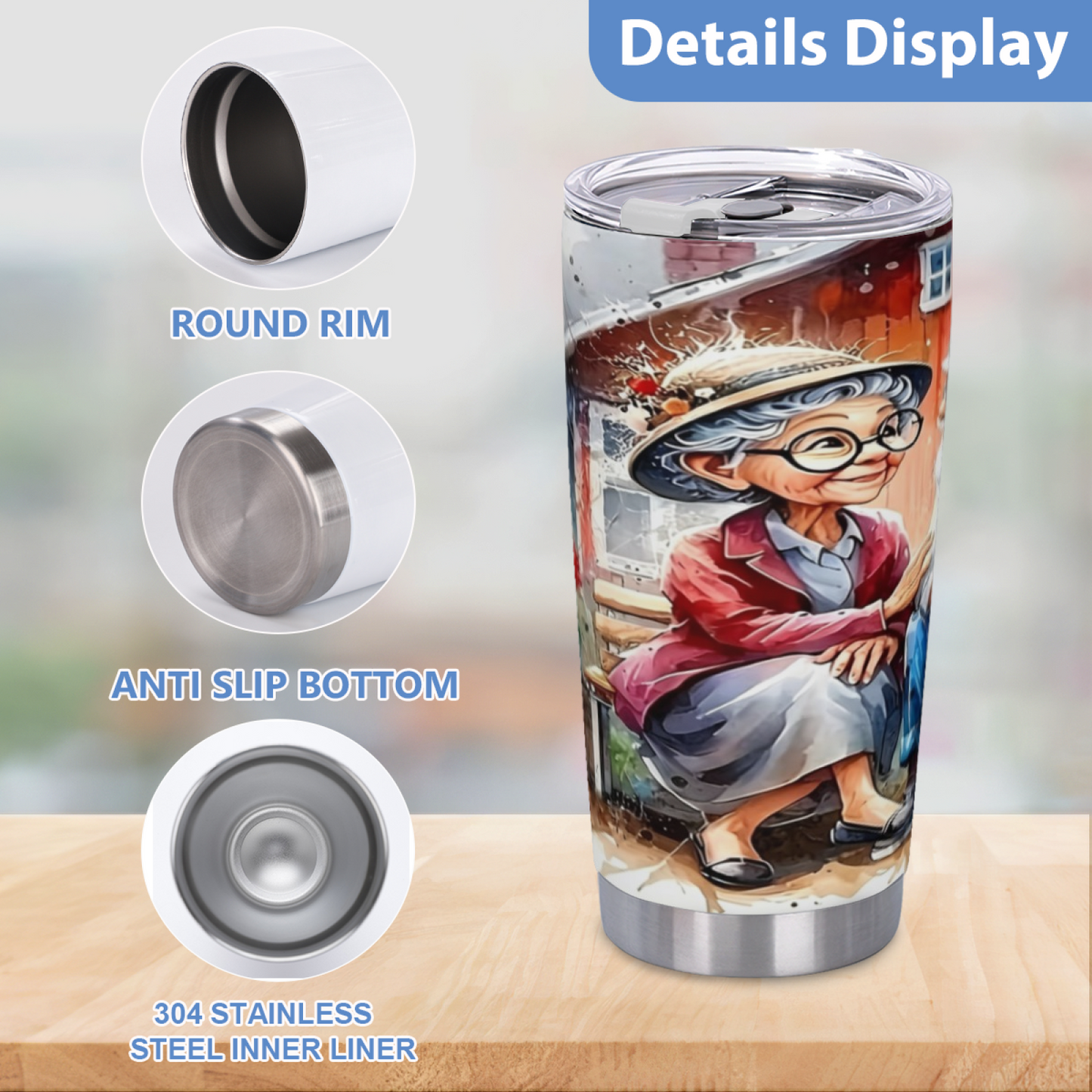 Adorable Big?Eyed Kittens In Flower Buckets Cottagecore 20oz Tumbler
