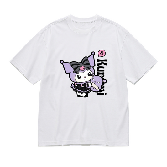 Edgy Cute Kuromi With Baku Character Plus Size Women Graphic T?Shirt