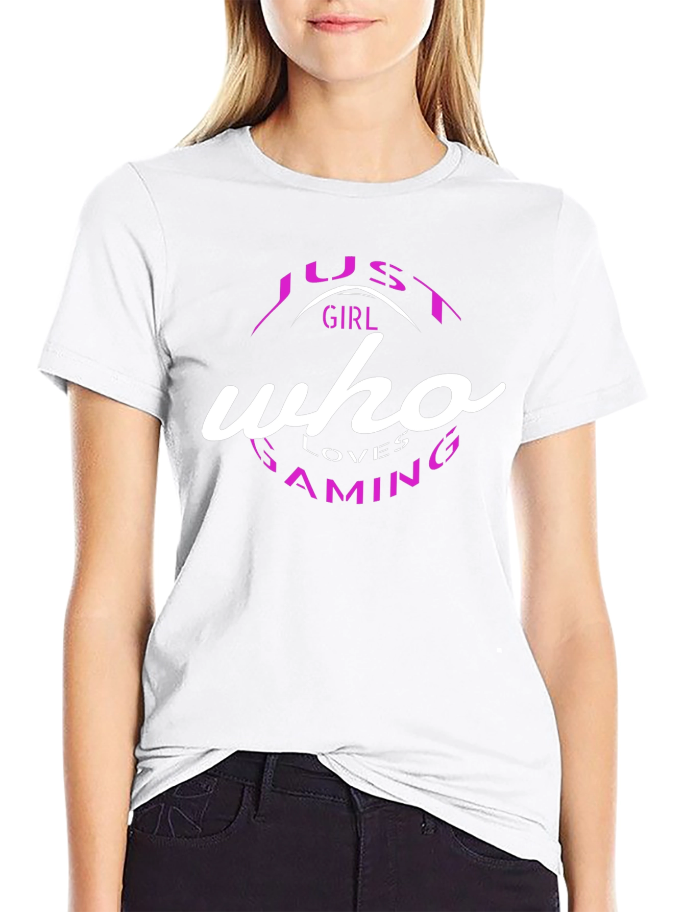 Just a Girl Who Loves Gaming Black T-Shirt