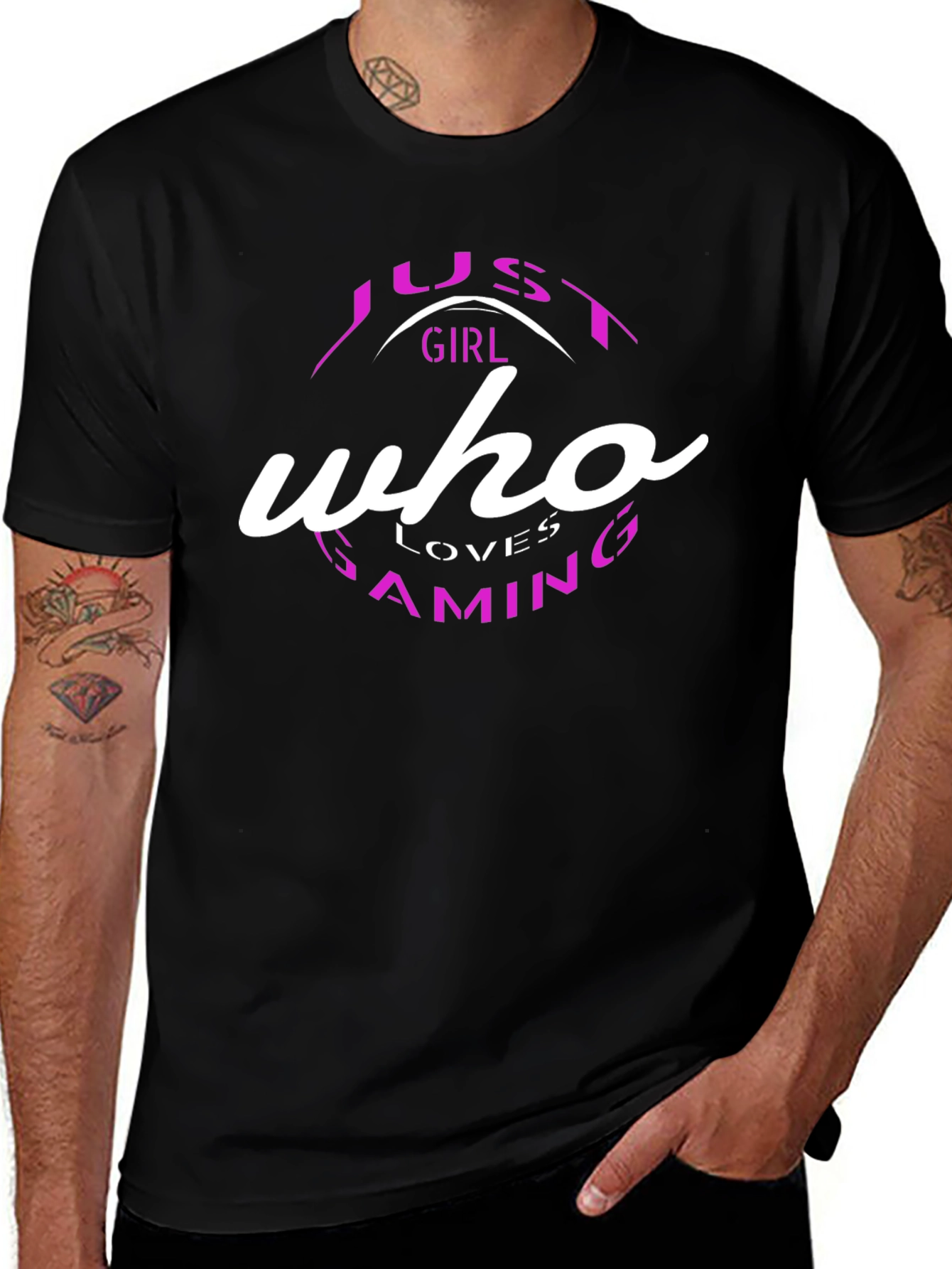 Just a Girl Who Loves Gaming Black T-Shirt