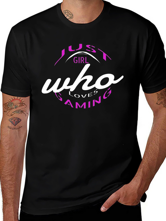 Just a Girl Who Loves Gaming Black T-Shirt