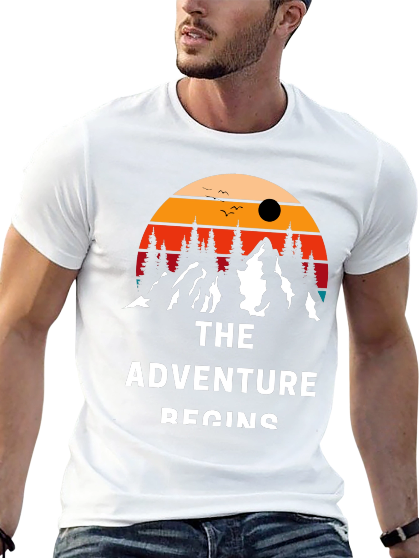 Adventure Begins Graphic Tee - Black