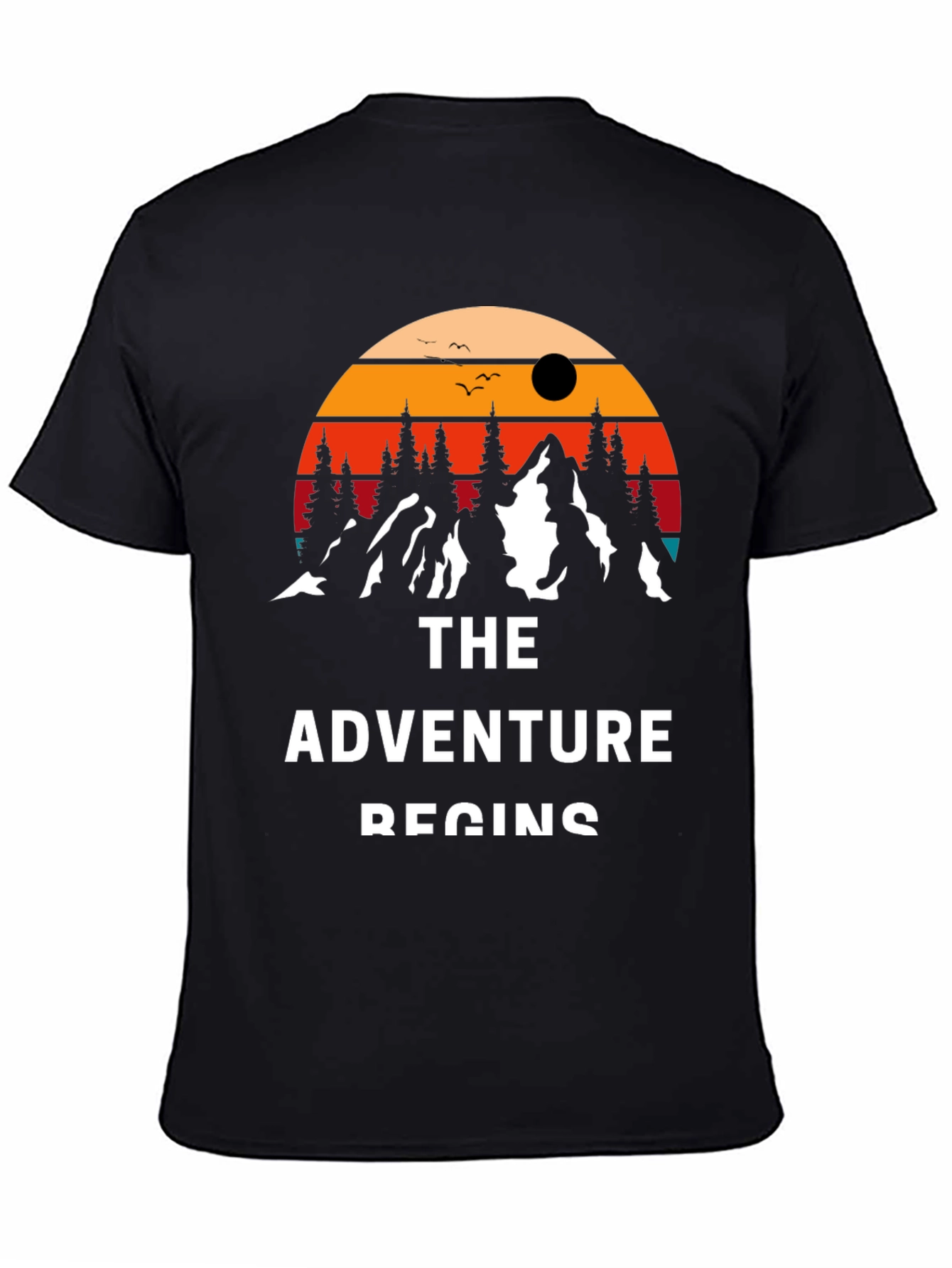 Adventure Begins Graphic Tee - Black
