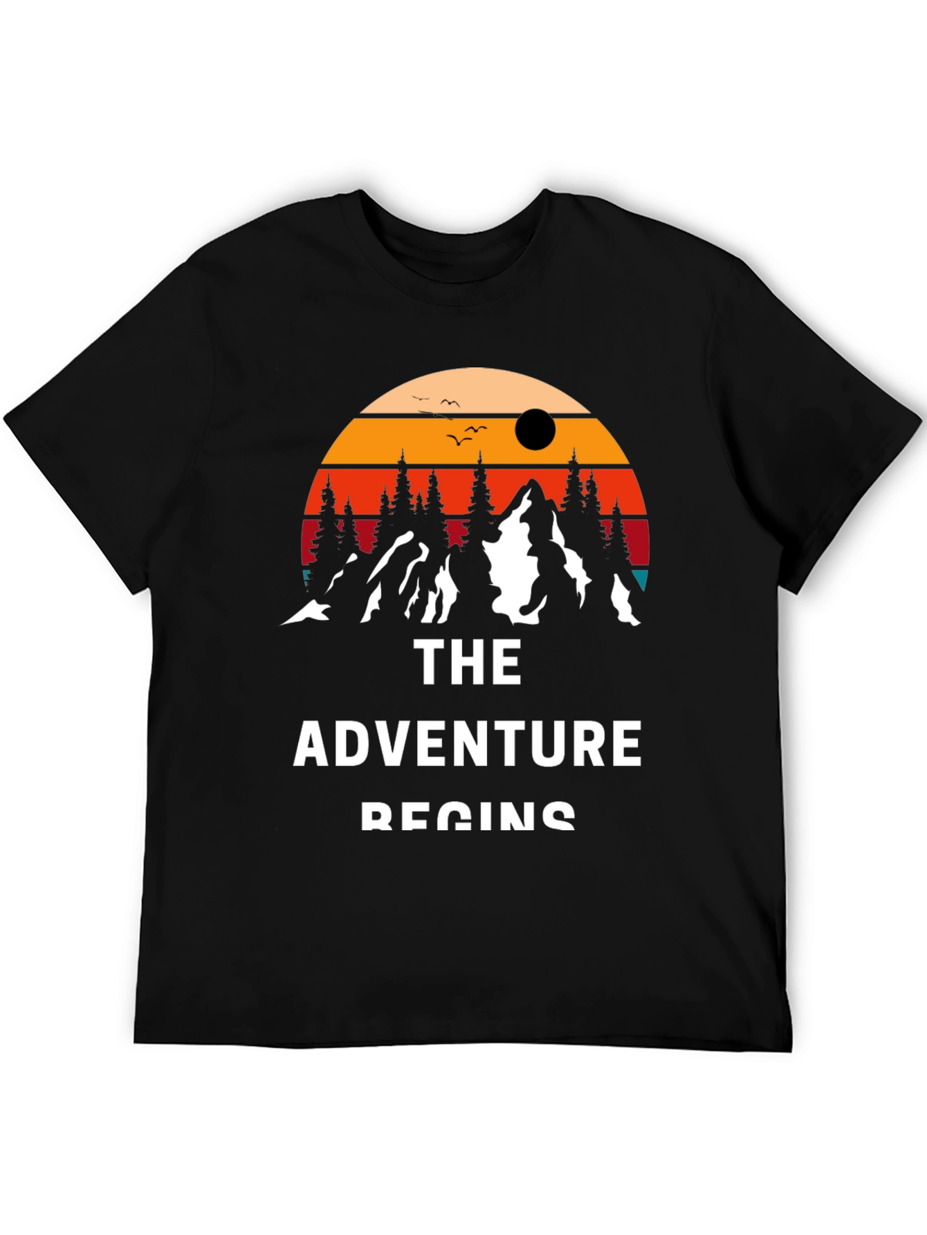Adventure Begins Graphic Tee - Black