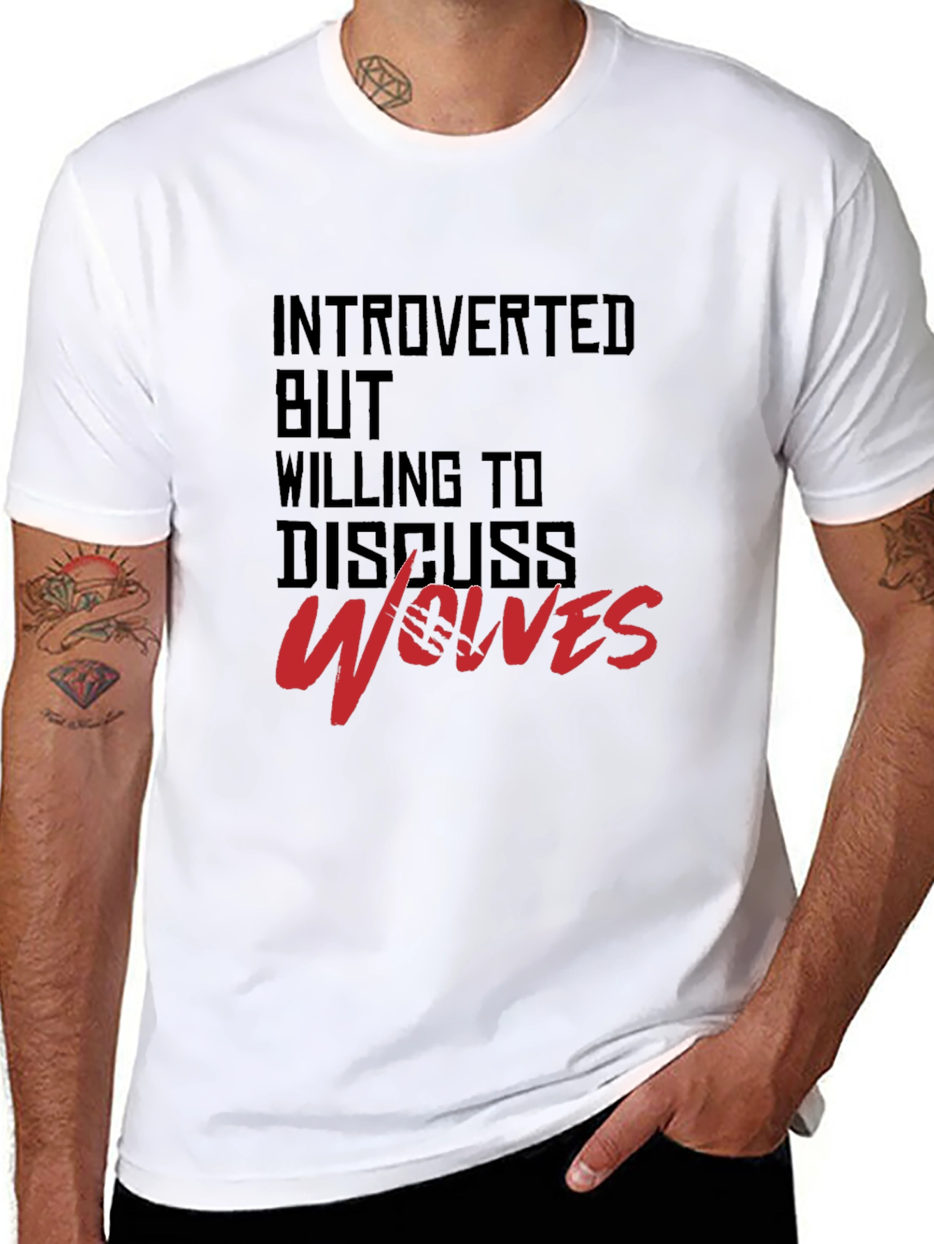 Introverted Wolves Graphic Tee - Soft Cotton Blend