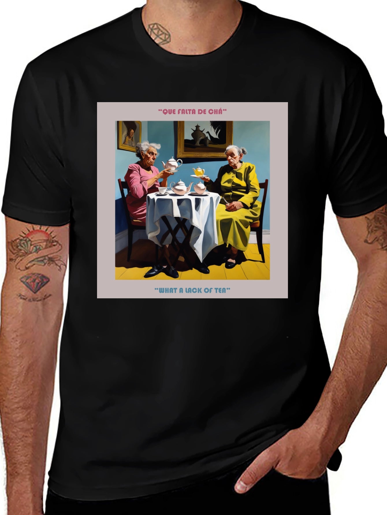 Humorous What a Lack of Tea Graphic T-Shirt