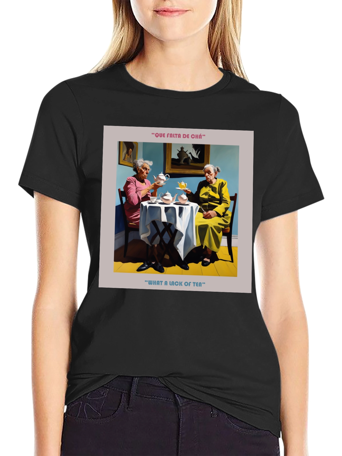 Humorous What a Lack of Tea Graphic T-Shirt