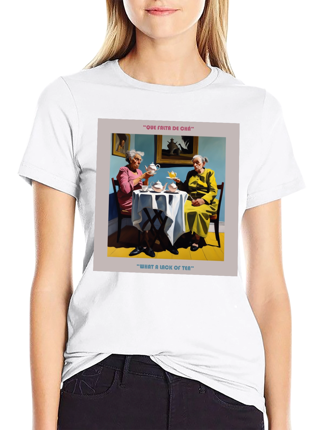 Humorous What a Lack of Tea Graphic T-Shirt