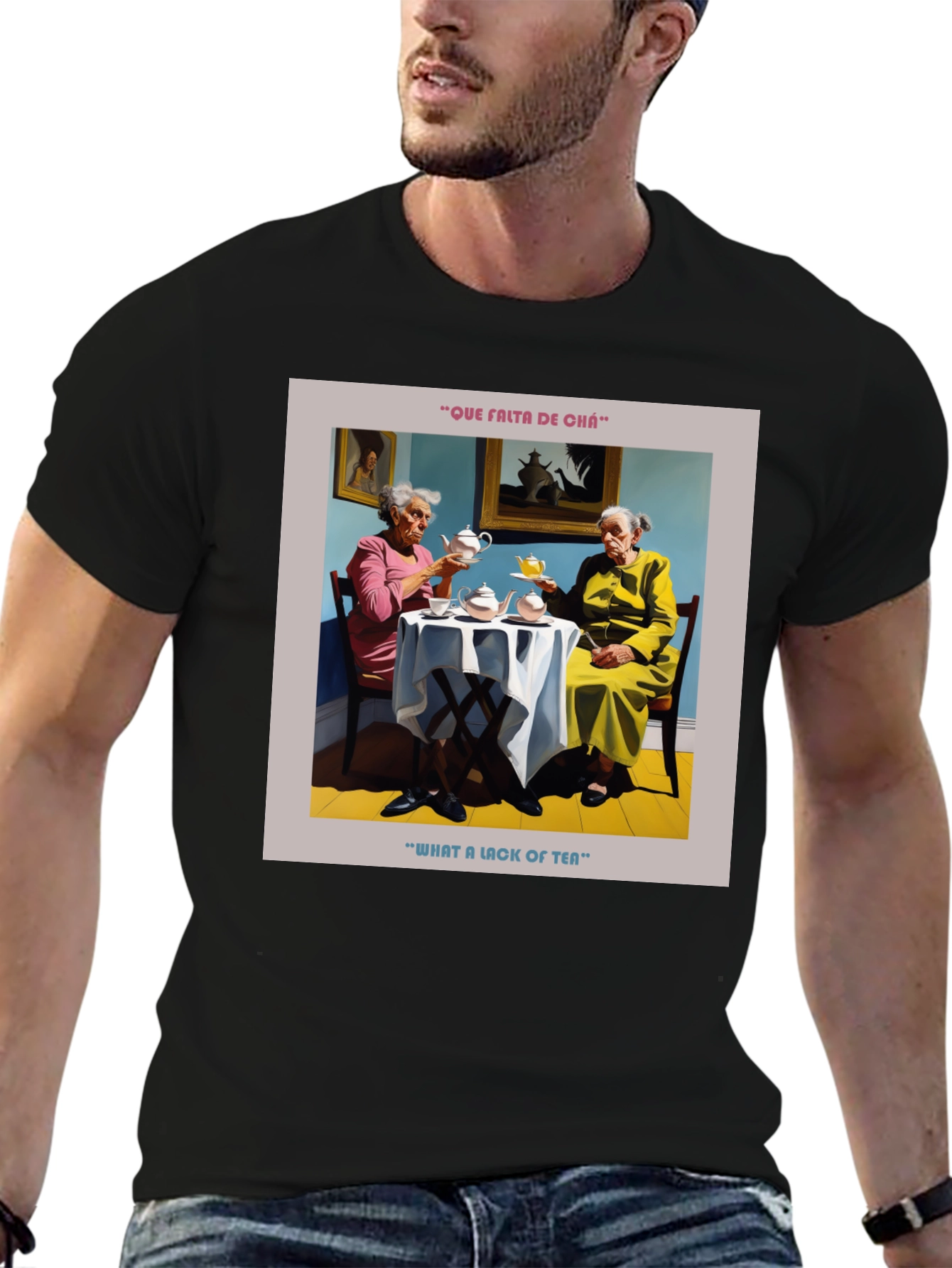 Humorous What a Lack of Tea Graphic T-Shirt
