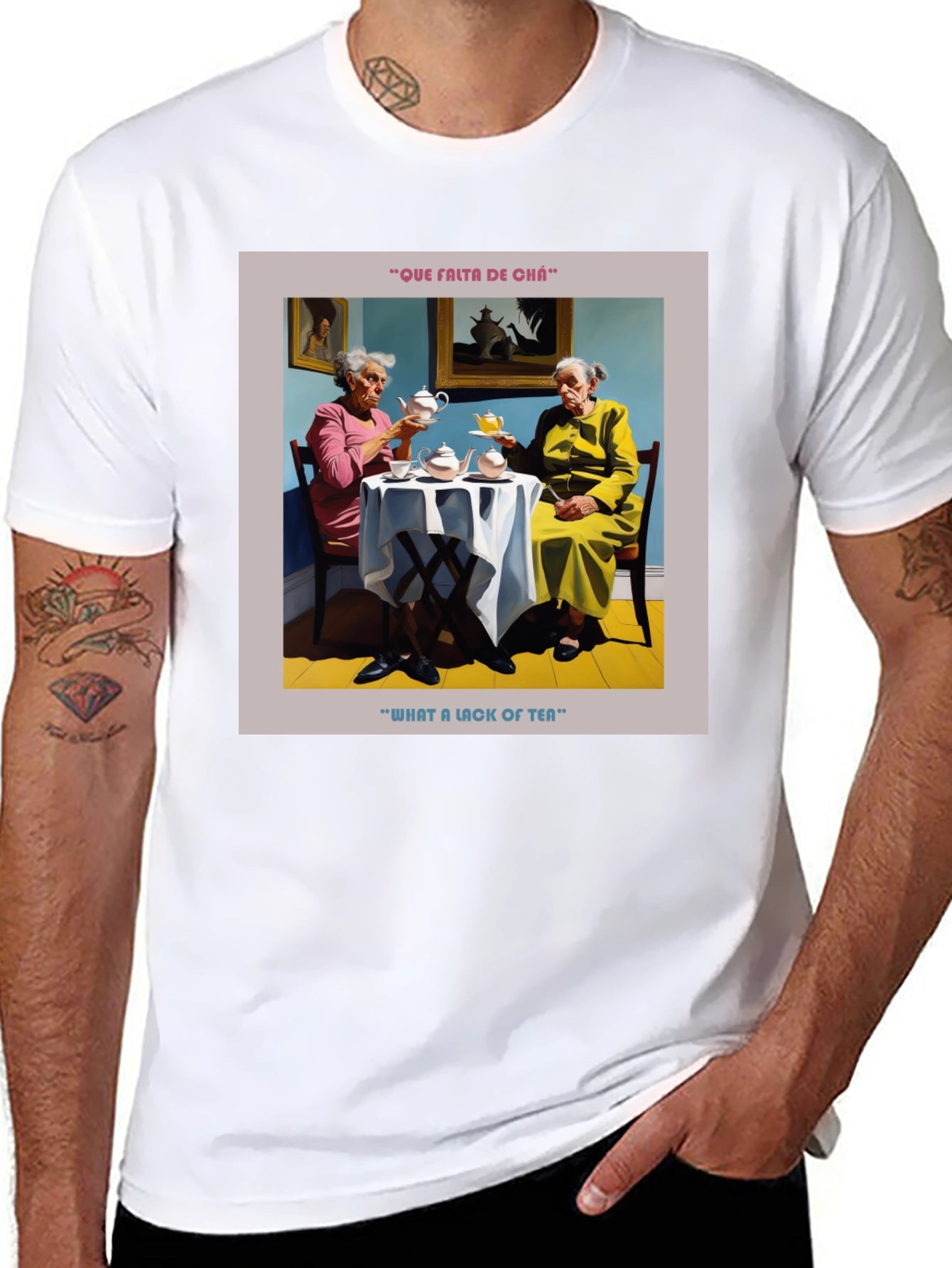 Humorous What a Lack of Tea Graphic T-Shirt