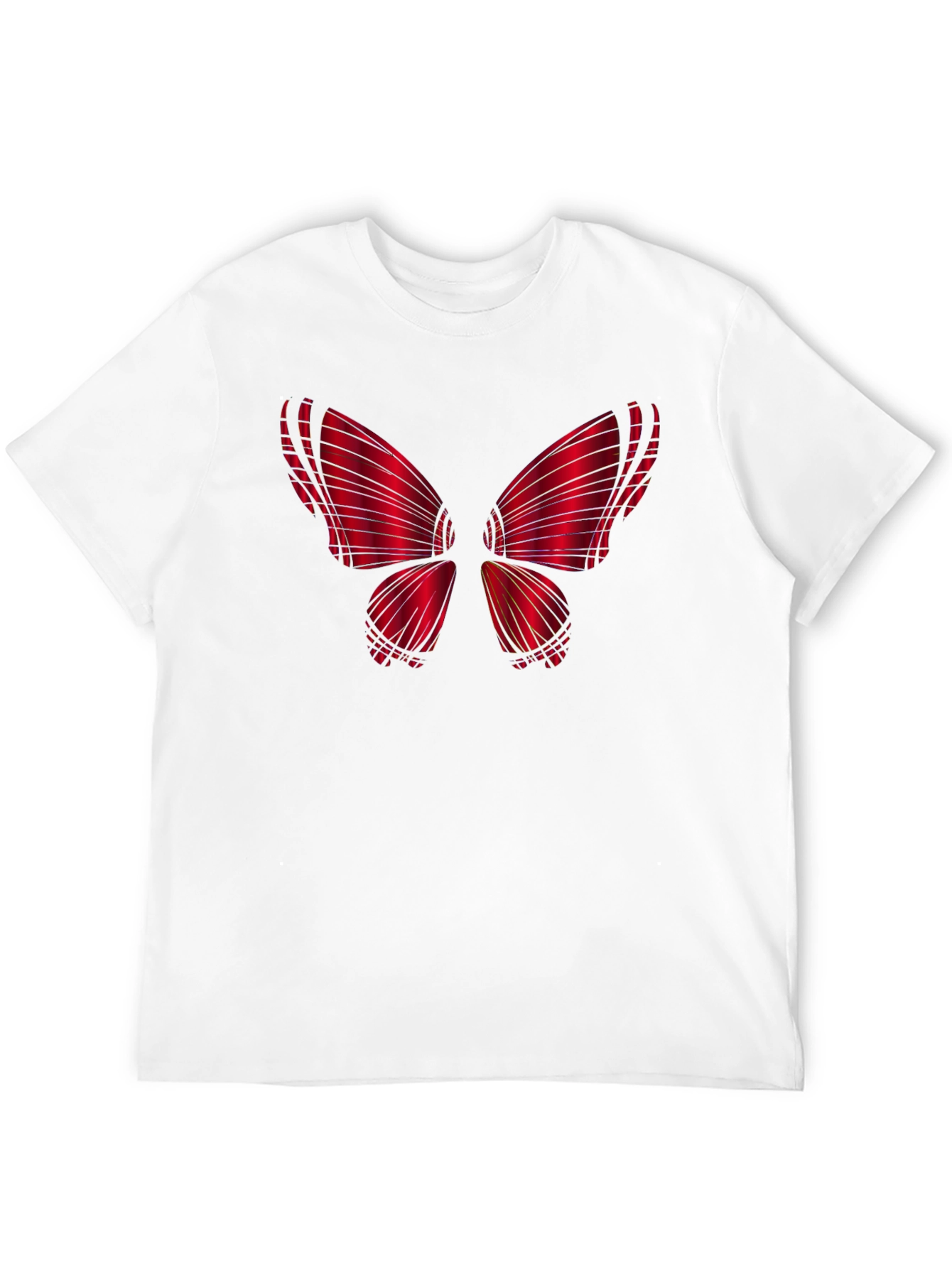 Red Butterfly Graphic Black T-Shirt