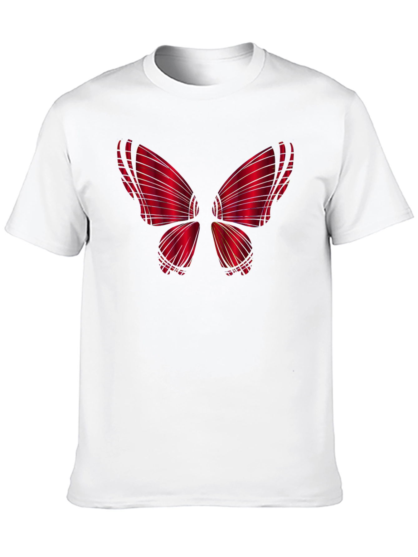 Red Butterfly Graphic Black T-Shirt