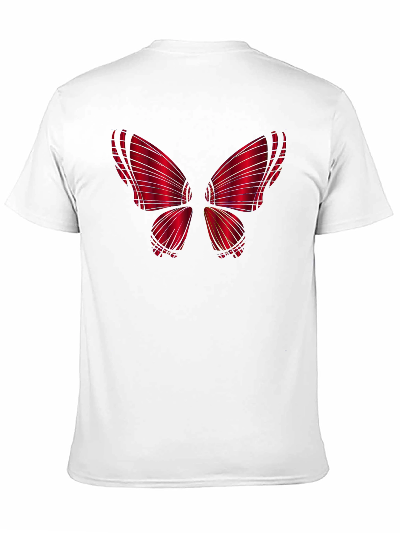 Red Butterfly Graphic Black T-Shirt
