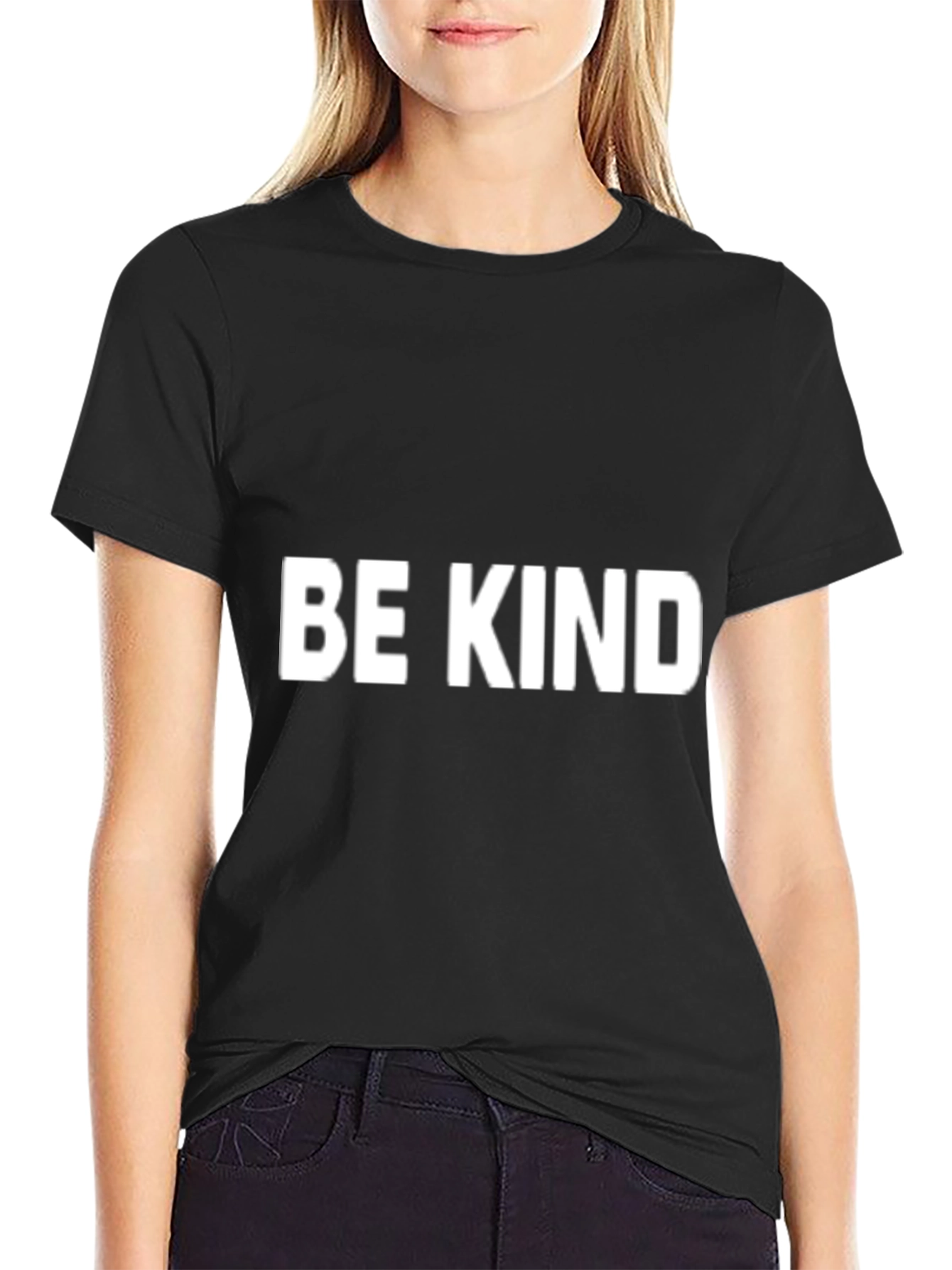 Be Kind Graphic T-Shirt - Black Crew Neck Tee