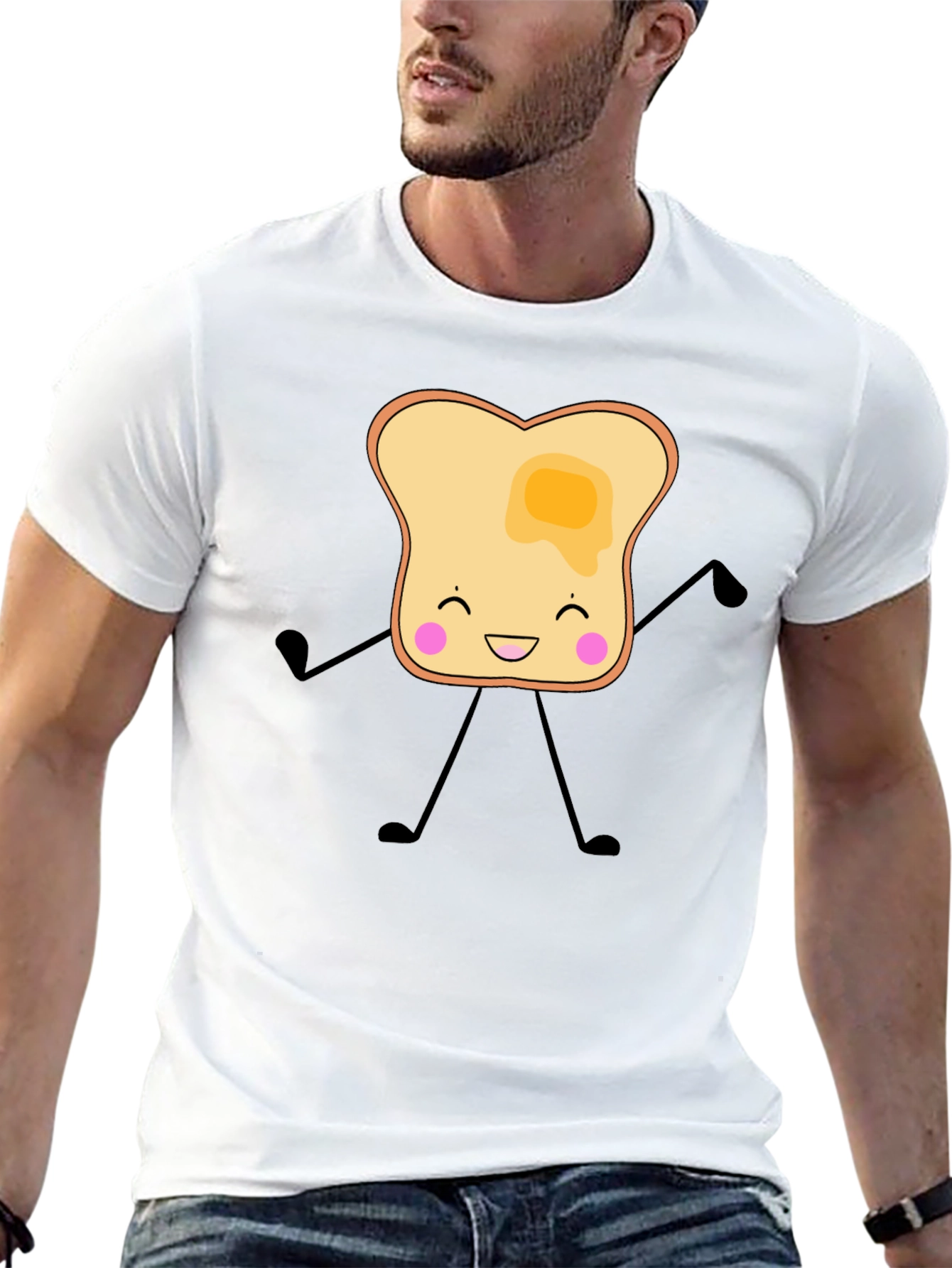 Toast Cartoon Graphic T-Shirt