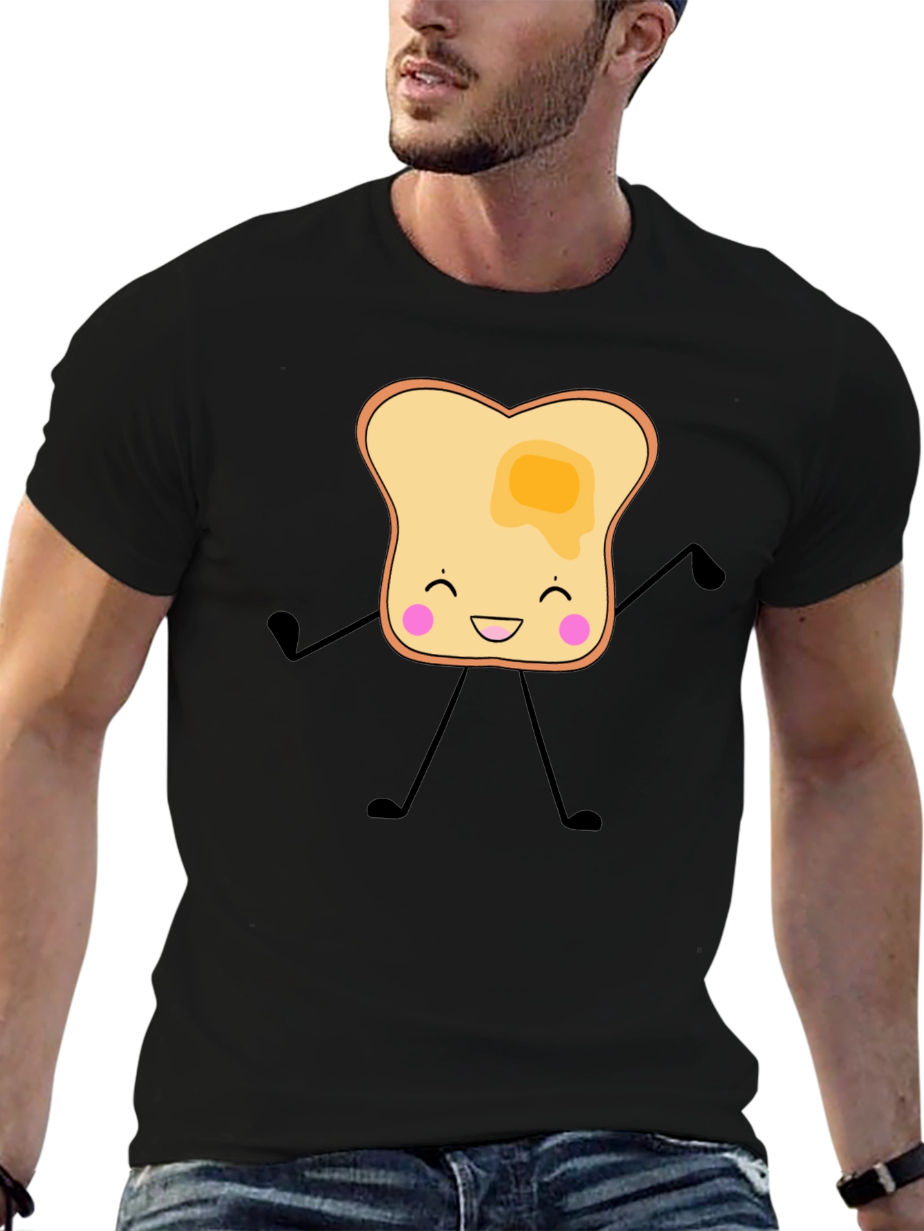 Toast Cartoon Graphic T-Shirt