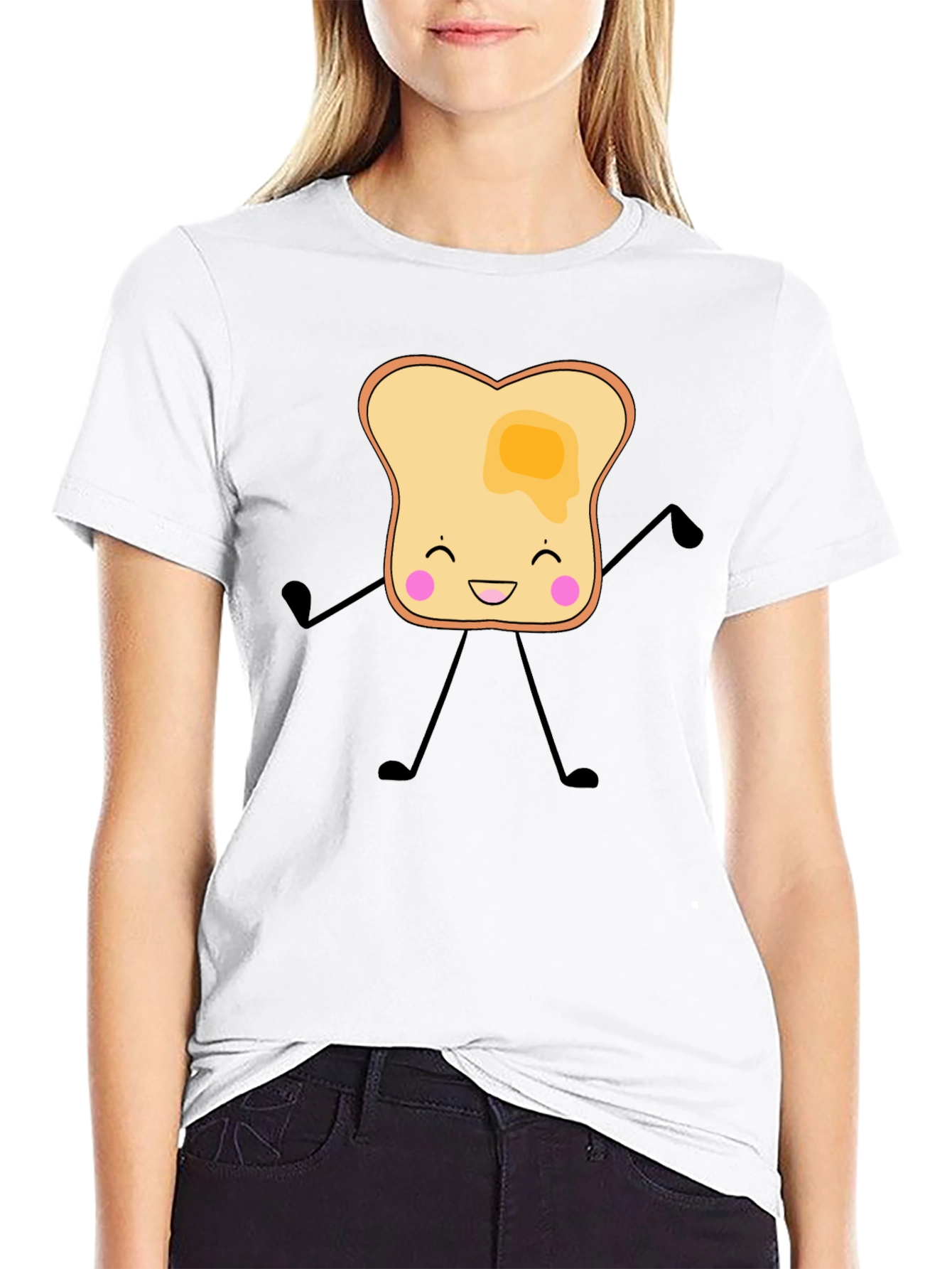 Toast Cartoon Graphic T-Shirt
