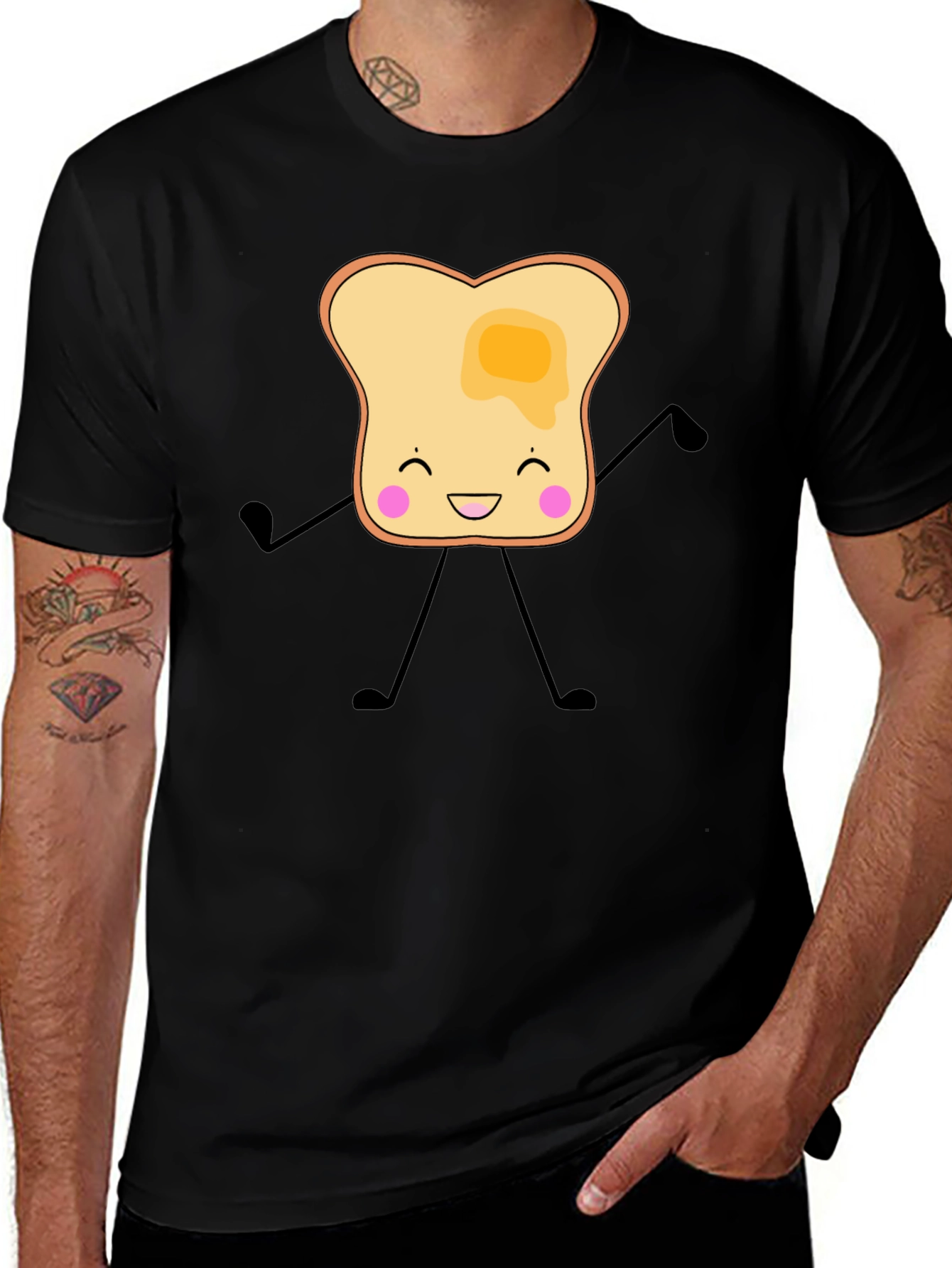 Toast Cartoon Graphic T-Shirt