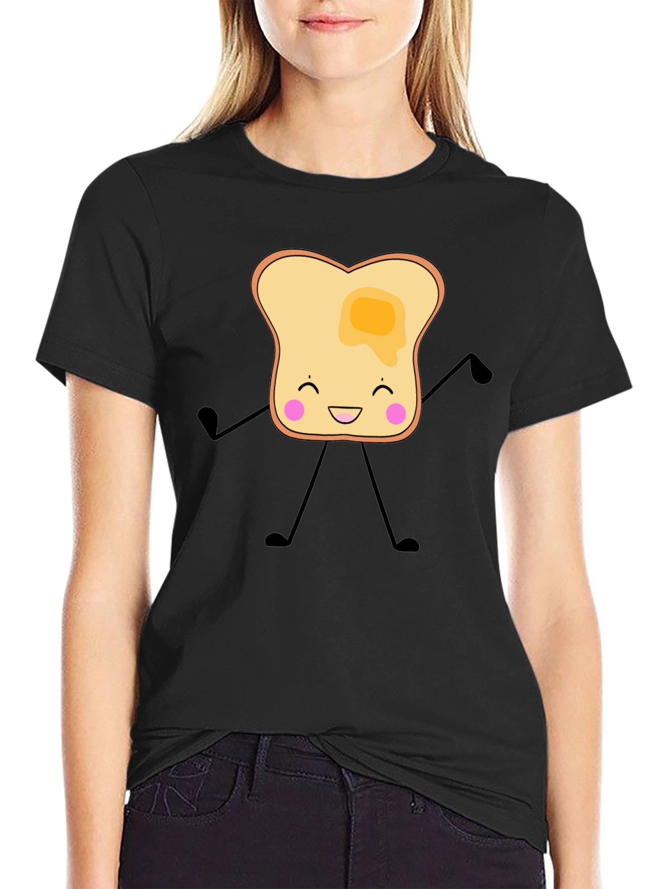 Toast Cartoon Graphic T-Shirt