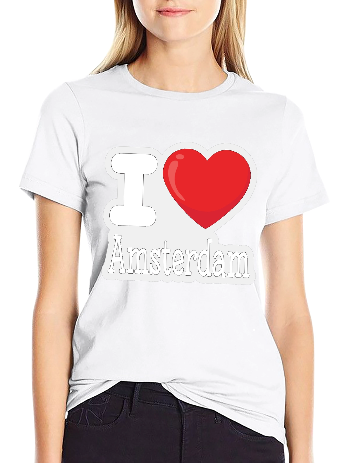I Love Amsterdam T-Shirt - Heart Graphic Tee
