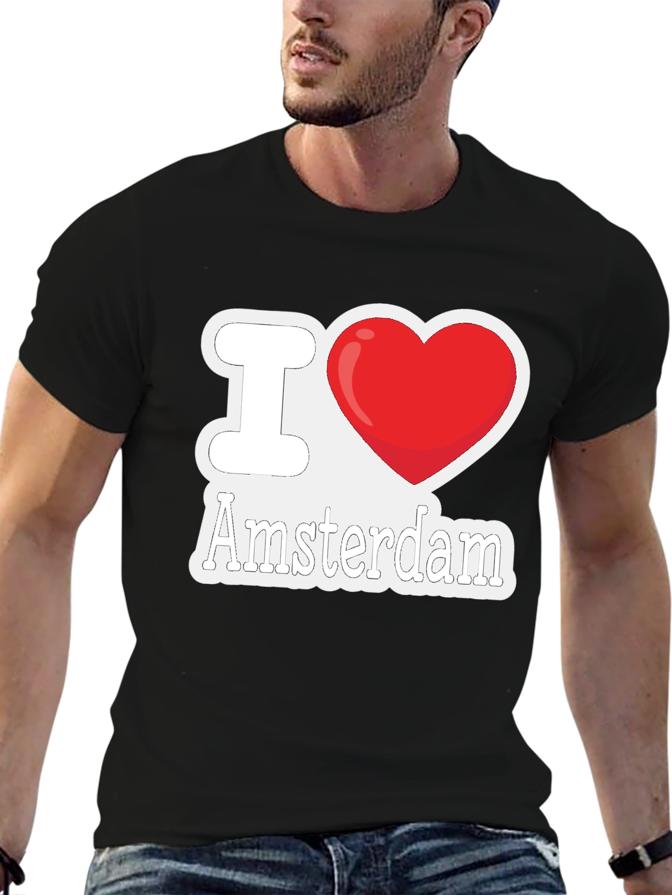 I Love Amsterdam T-Shirt - Heart Graphic Tee