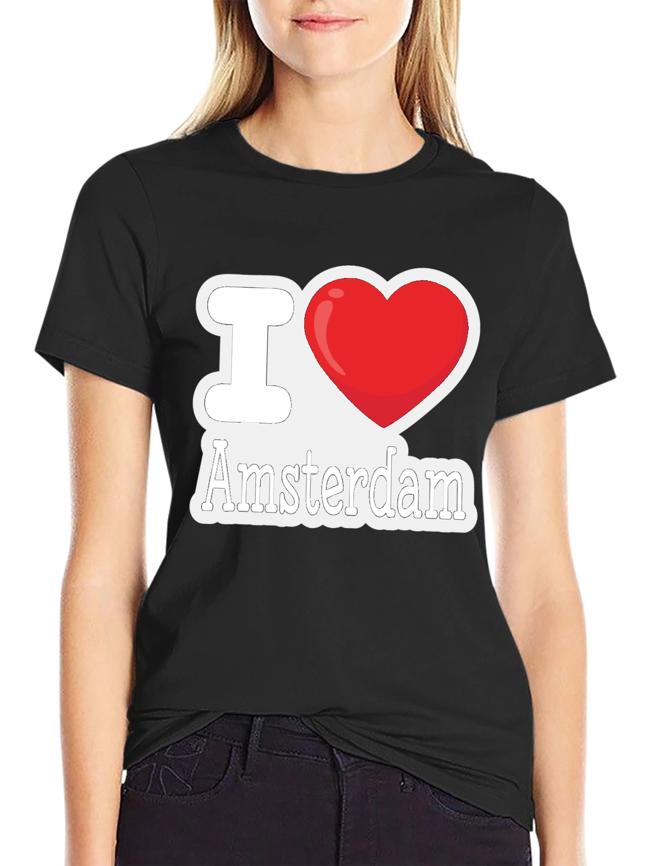 I Love Amsterdam T-Shirt - Heart Graphic Tee