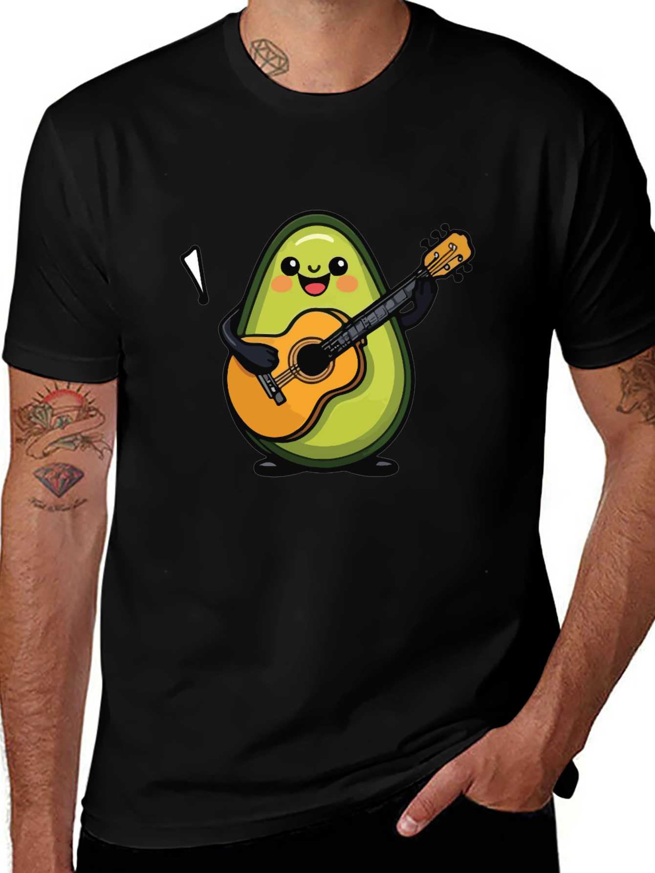 Avocado Guitar Player T-Shirt - Unique & Fun Design