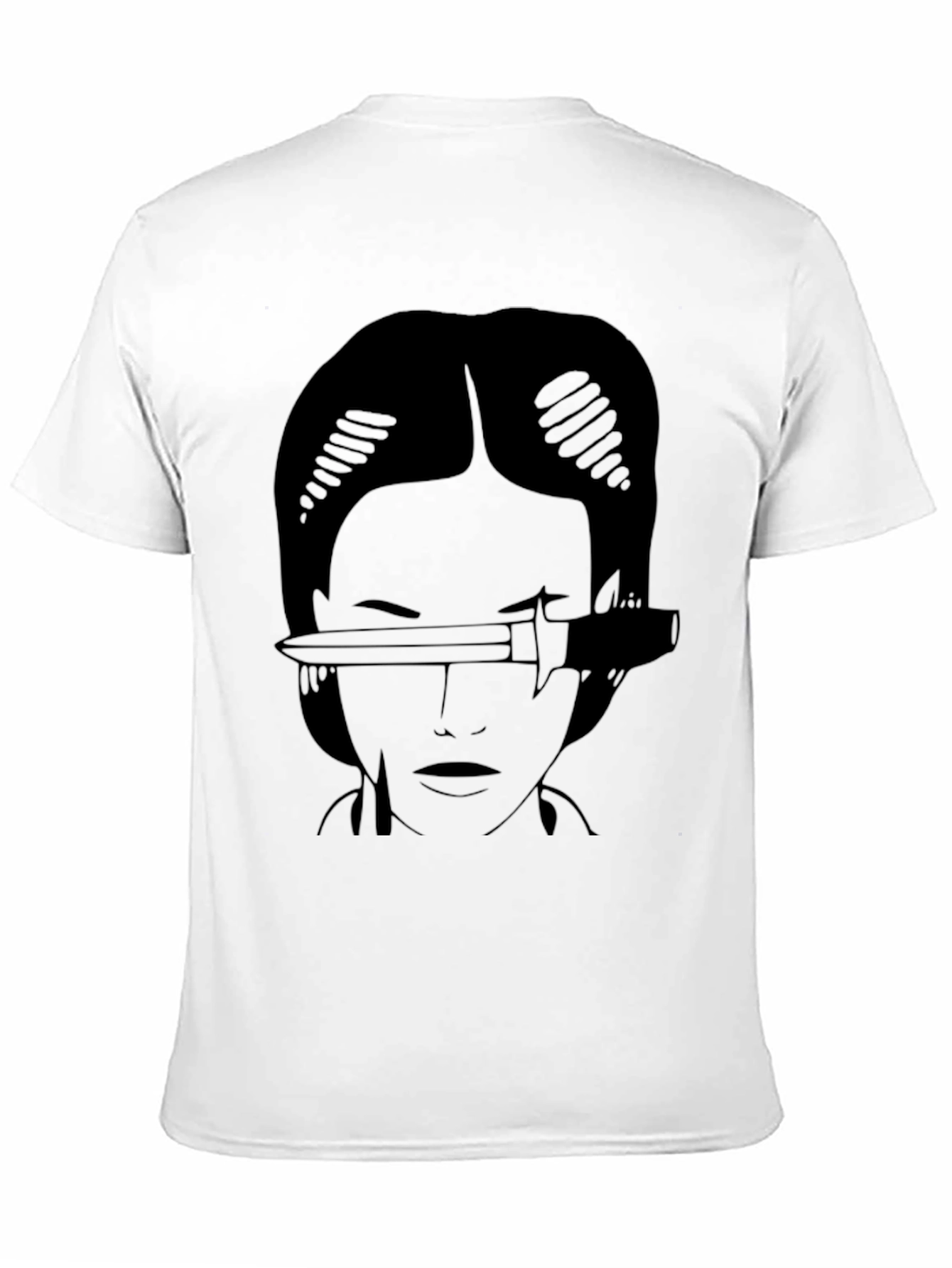 Knife Through Eye Graphic Tee - Black Cotton