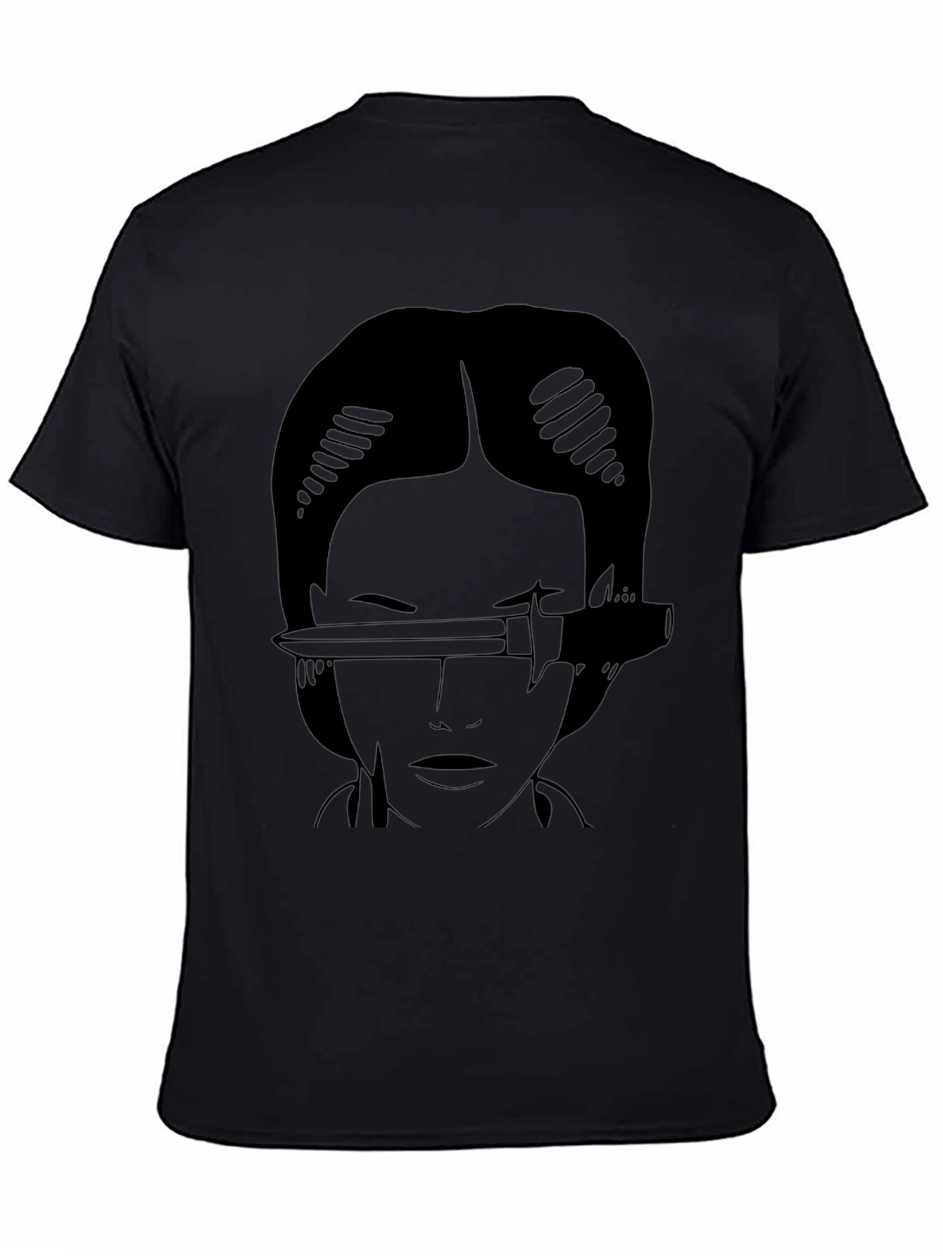 Knife Through Eye Graphic Tee - Black Cotton