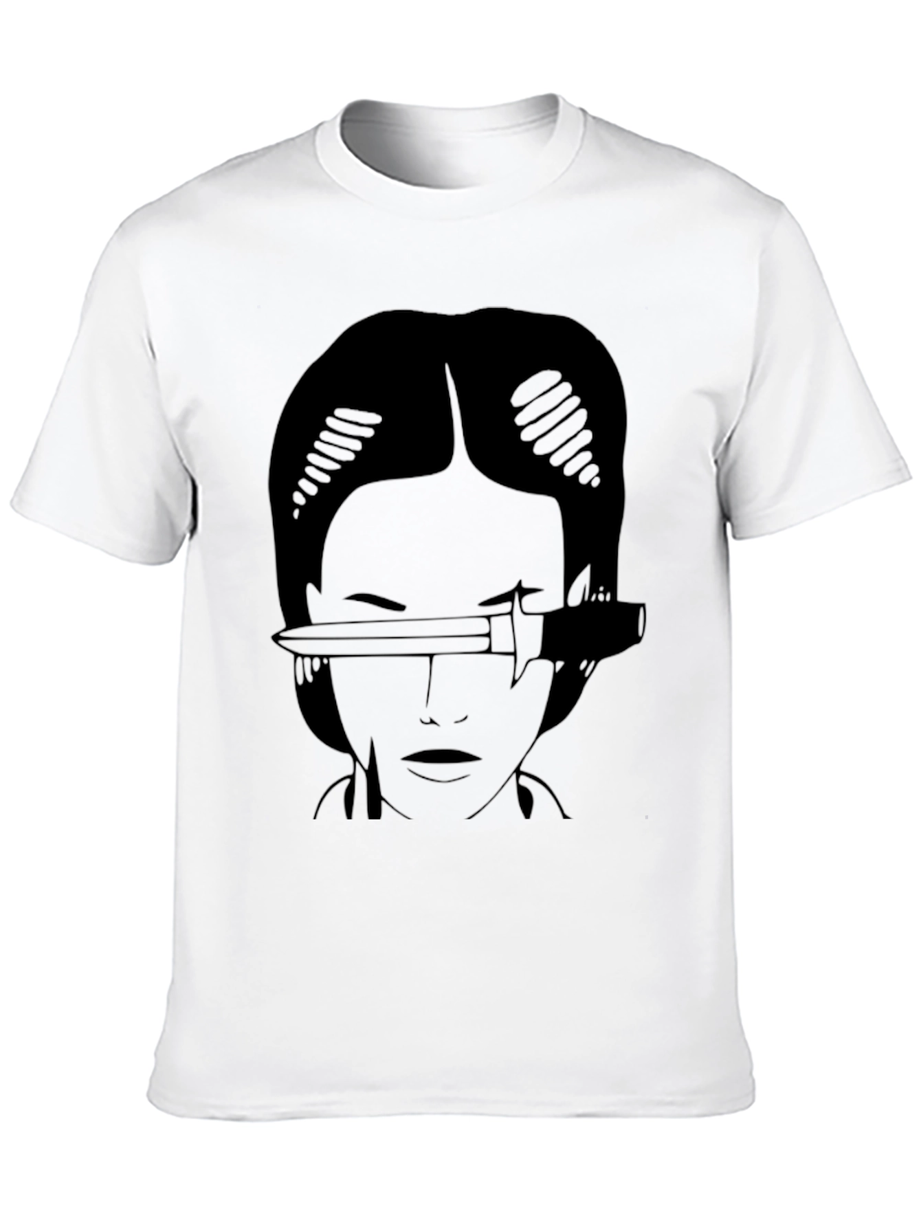 Knife Through Eye Graphic Tee - Black Cotton