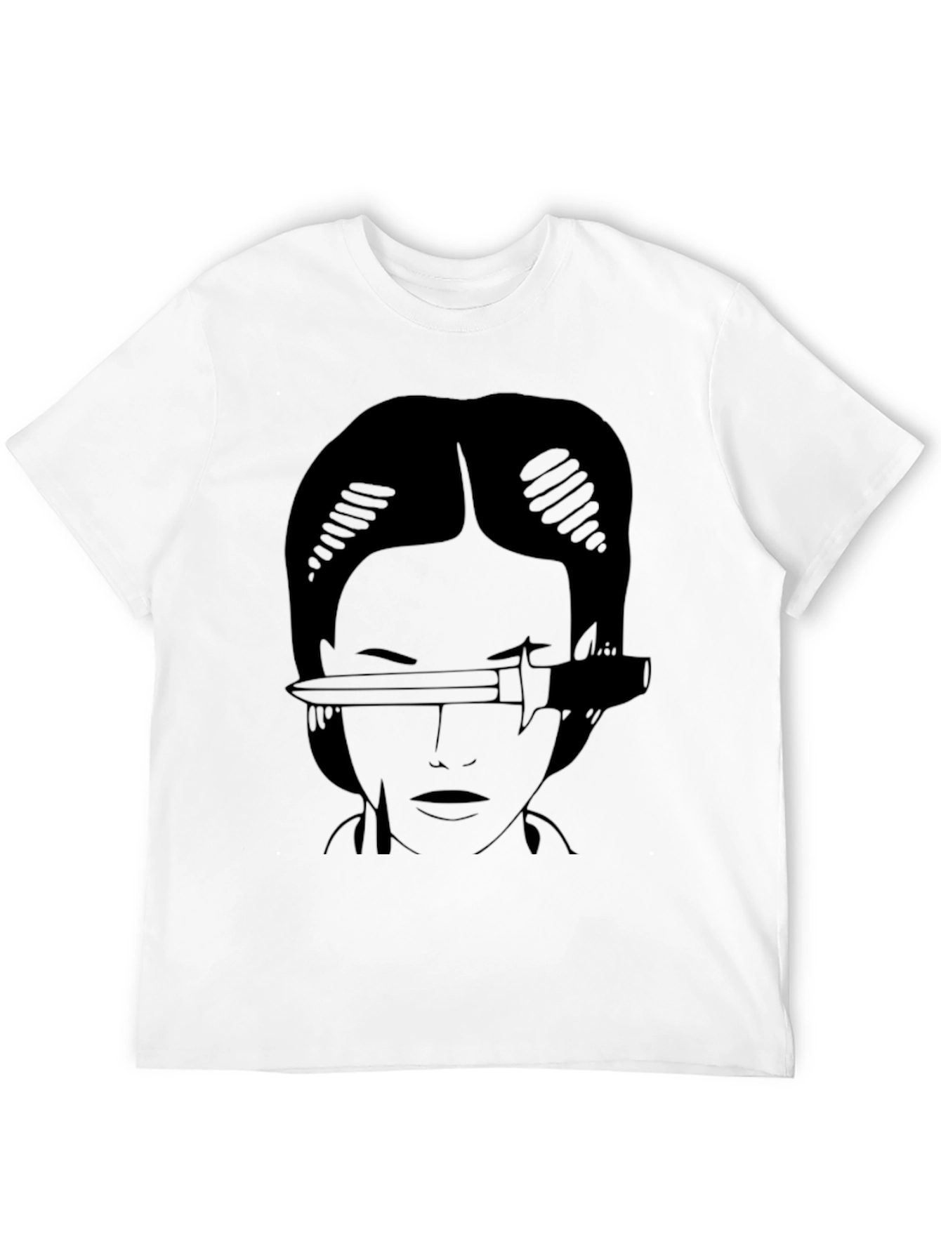 Knife Through Eye Graphic Tee - Black Cotton