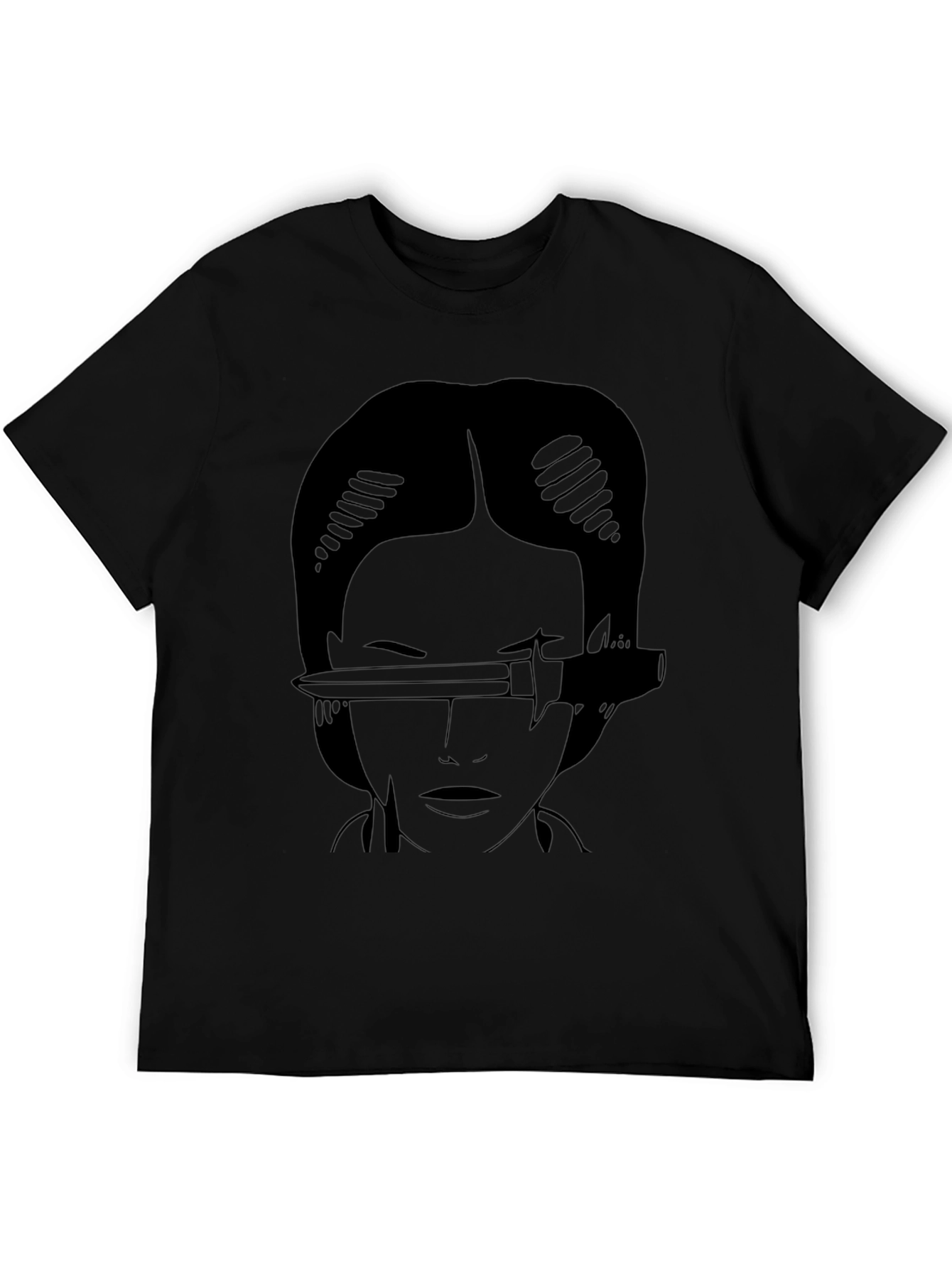Knife Through Eye Graphic Tee - Black Cotton