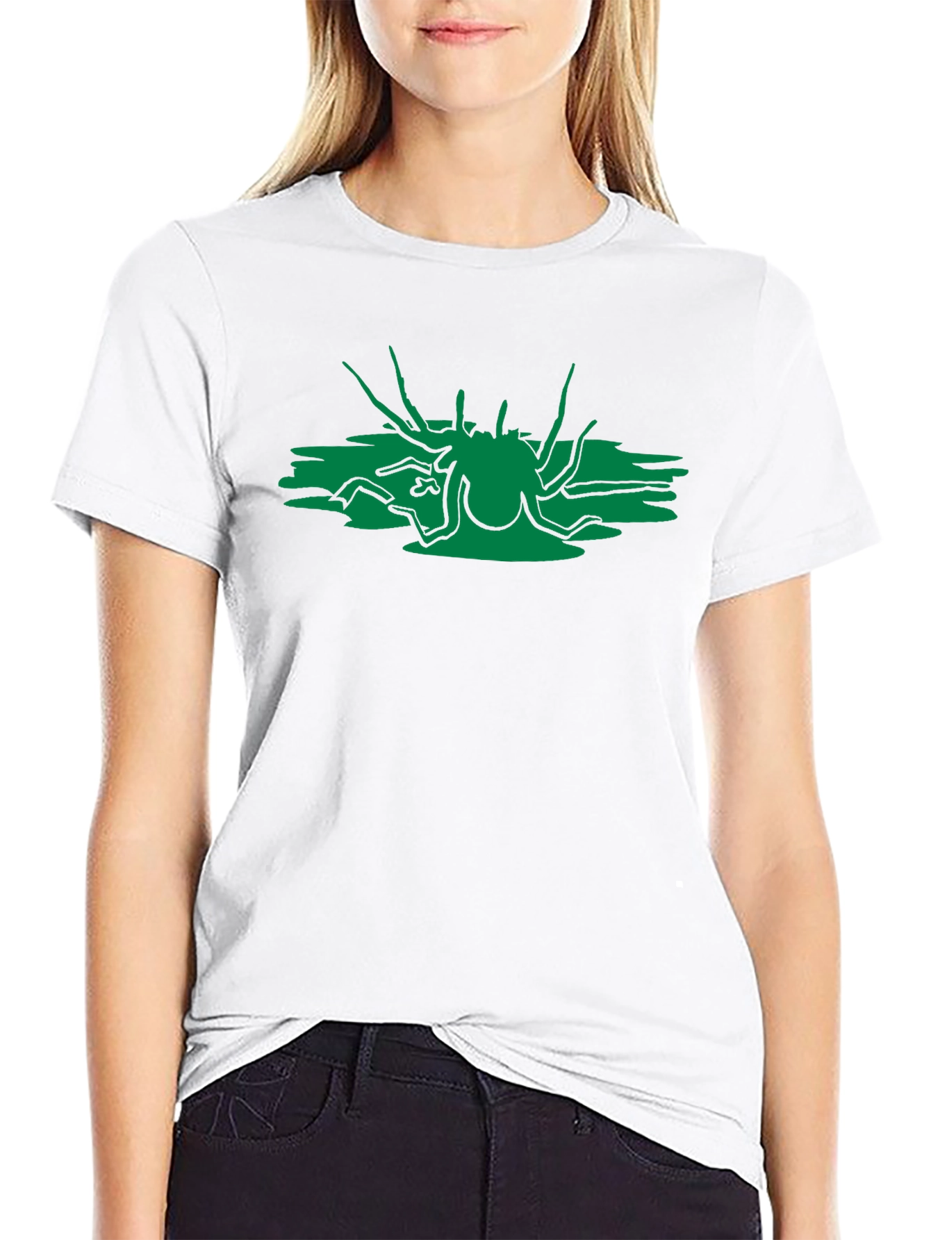 Abstract Green Creature Black T-Shirt