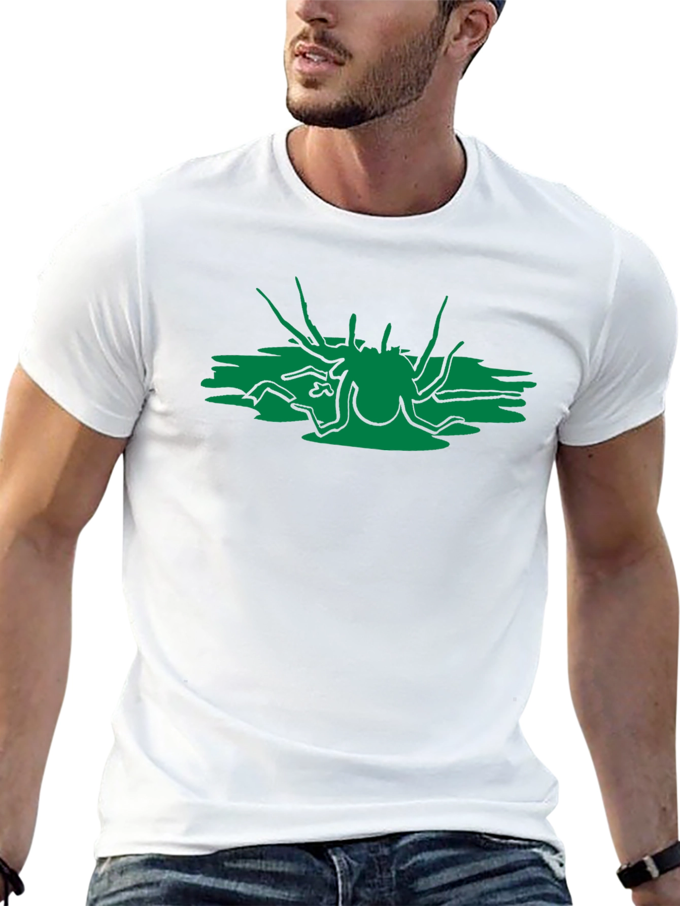 Abstract Green Creature Black T-Shirt