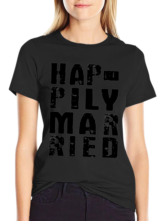 Happily Married Black Graphic Tee