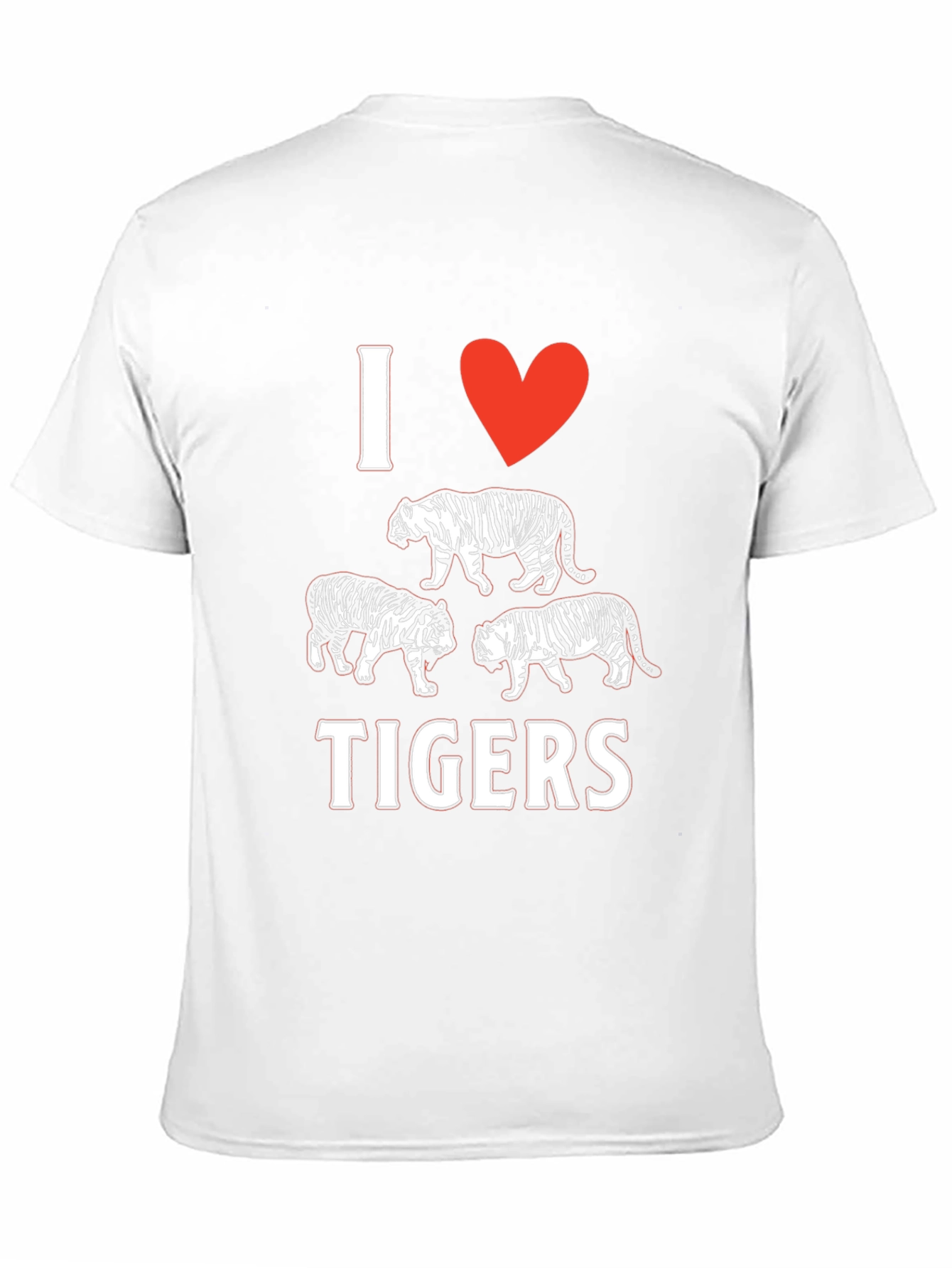 I Heart Tigers Black T-Shirt Graphic Tee