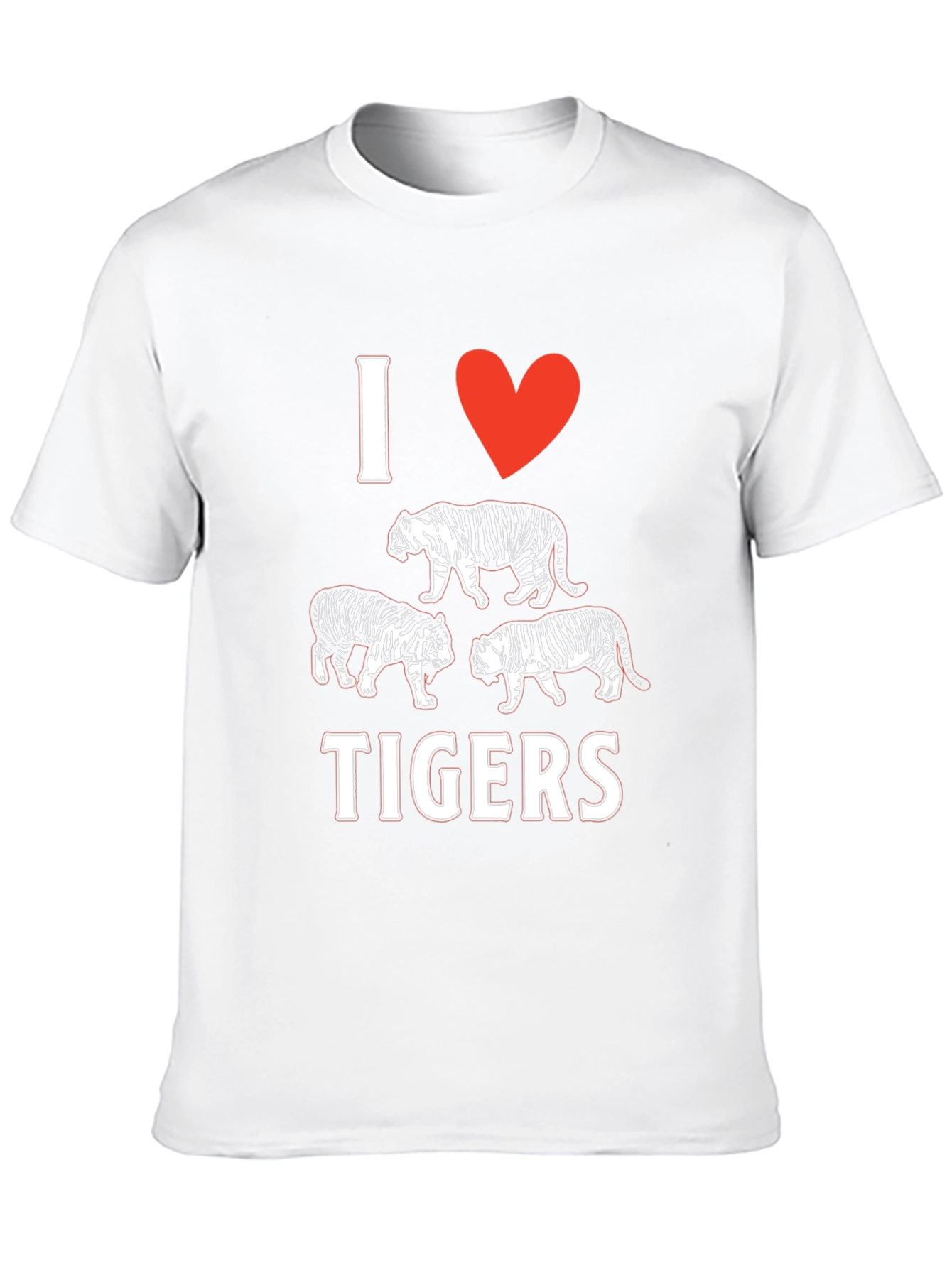 I Heart Tigers Black T-Shirt Graphic Tee