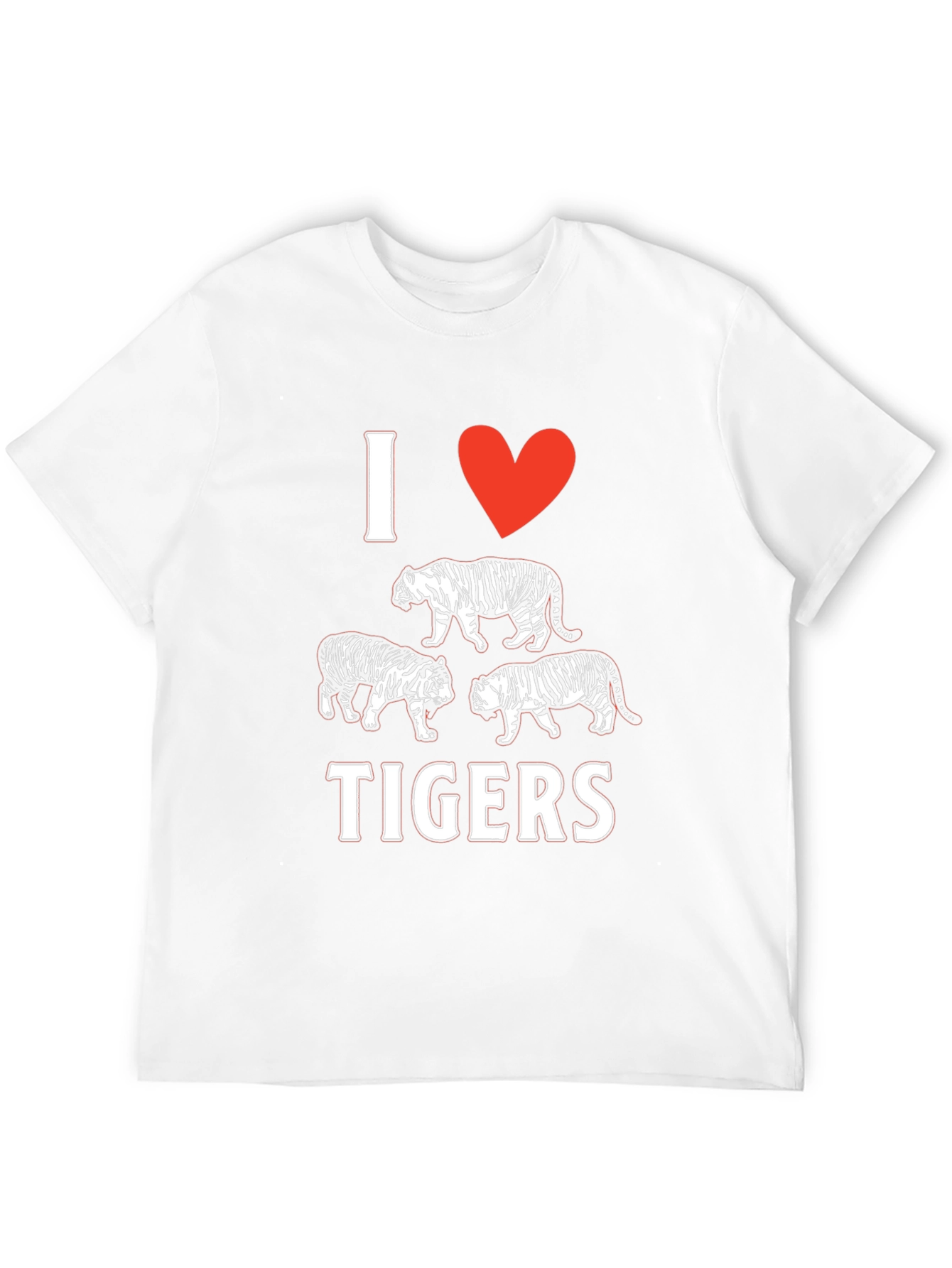 I Heart Tigers Black T-Shirt Graphic Tee