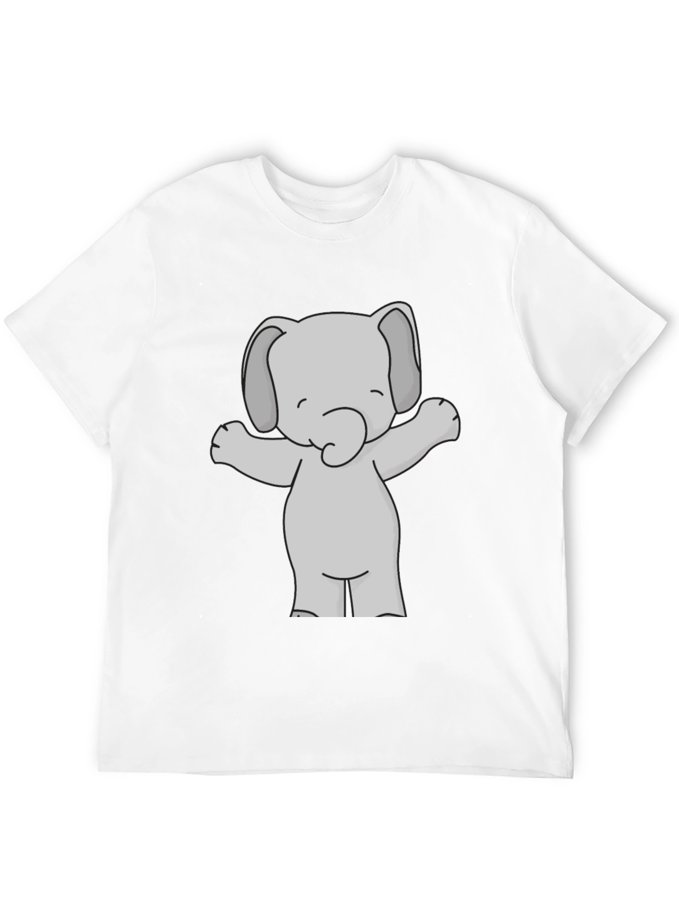 Cute Elephant Graphic Tee - Black Unisex T-Shirt