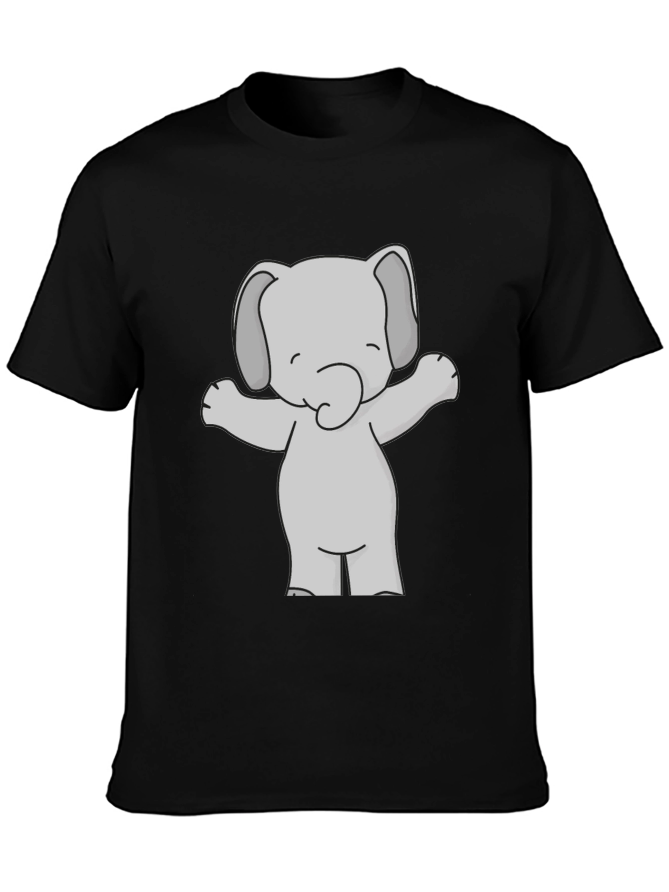 Cute Elephant Graphic Tee - Black Unisex T-Shirt