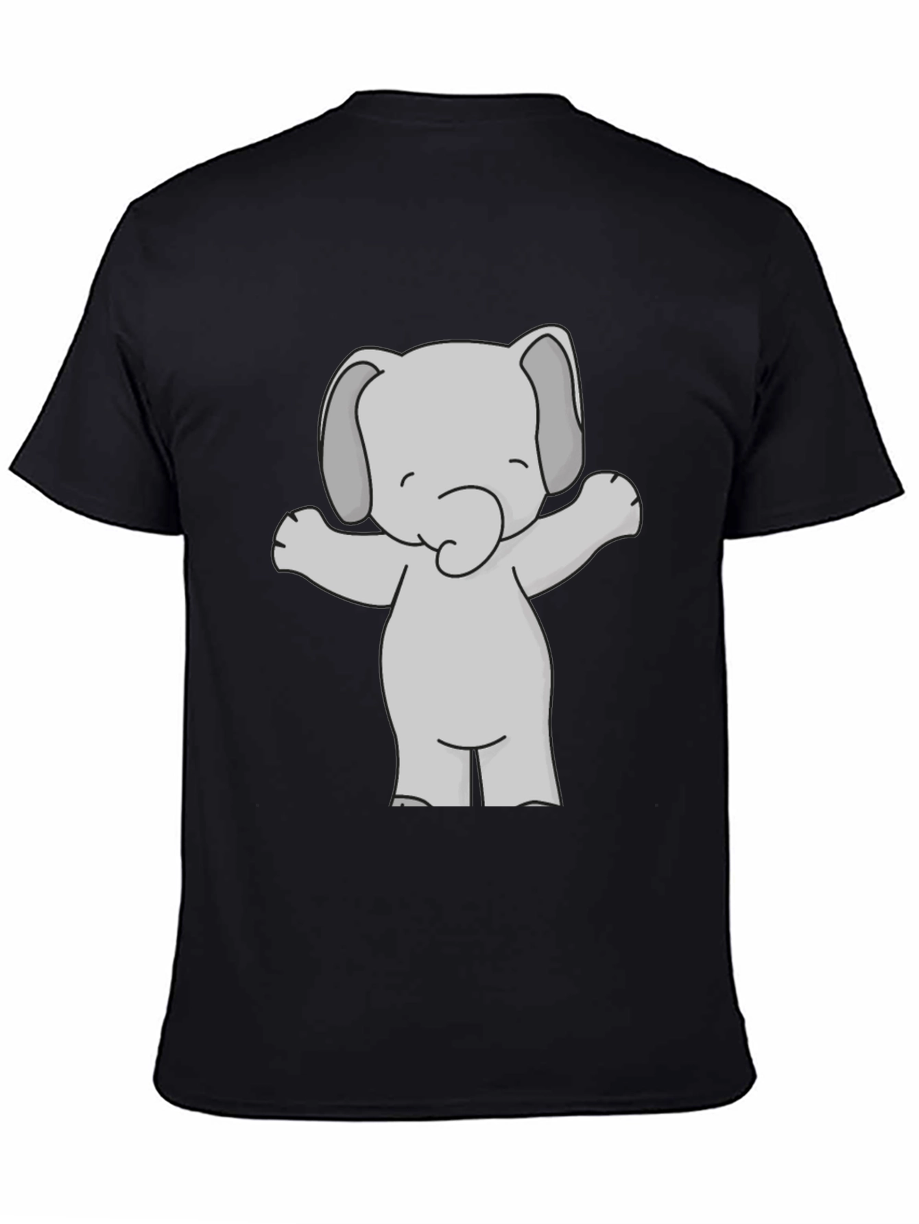 Cute Elephant Graphic Tee - Black Unisex T-Shirt