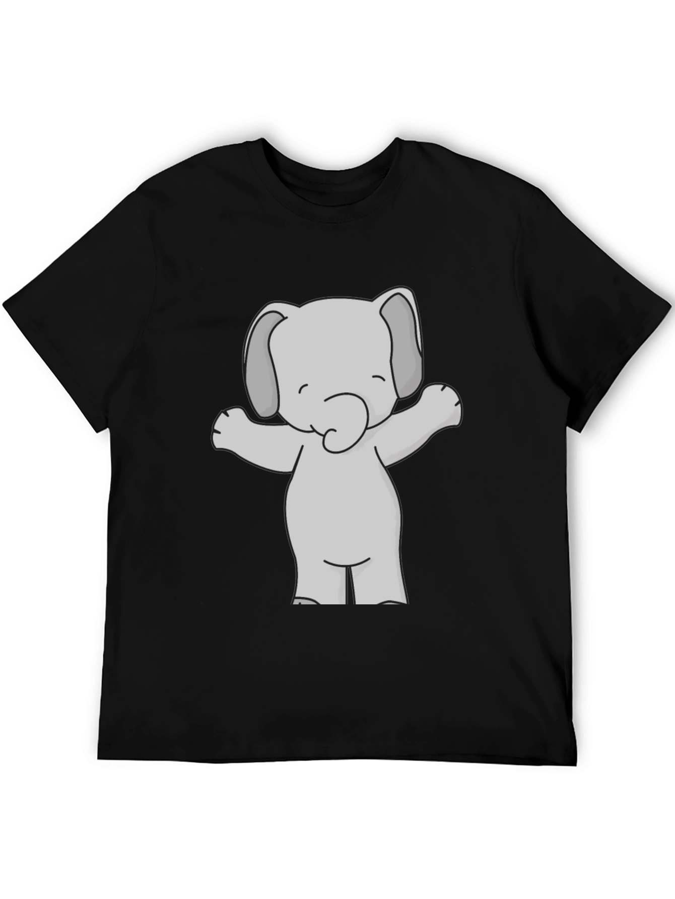 Cute Elephant Graphic Tee - Black Unisex T-Shirt