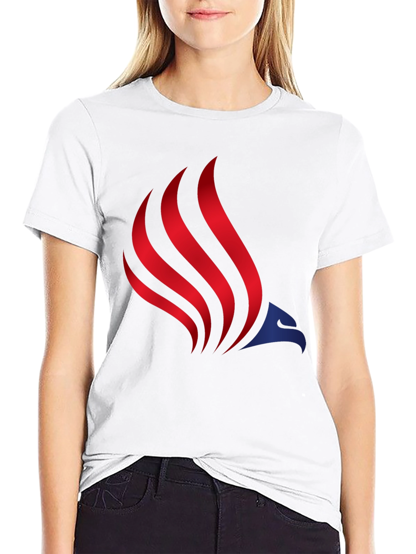 Patriotic Eagle Graphic Tee - Red White and Blue