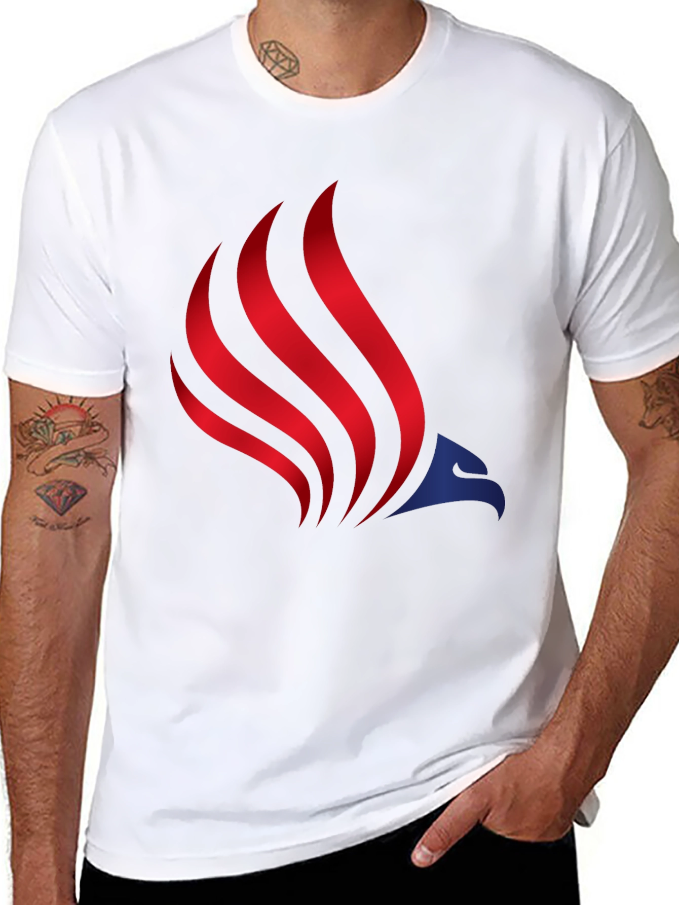 Patriotic Eagle Graphic Tee - Red White and Blue