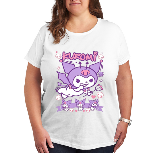 Devil Cool Kuromi Retro Poster Style Plus?Size Women T?Shirt