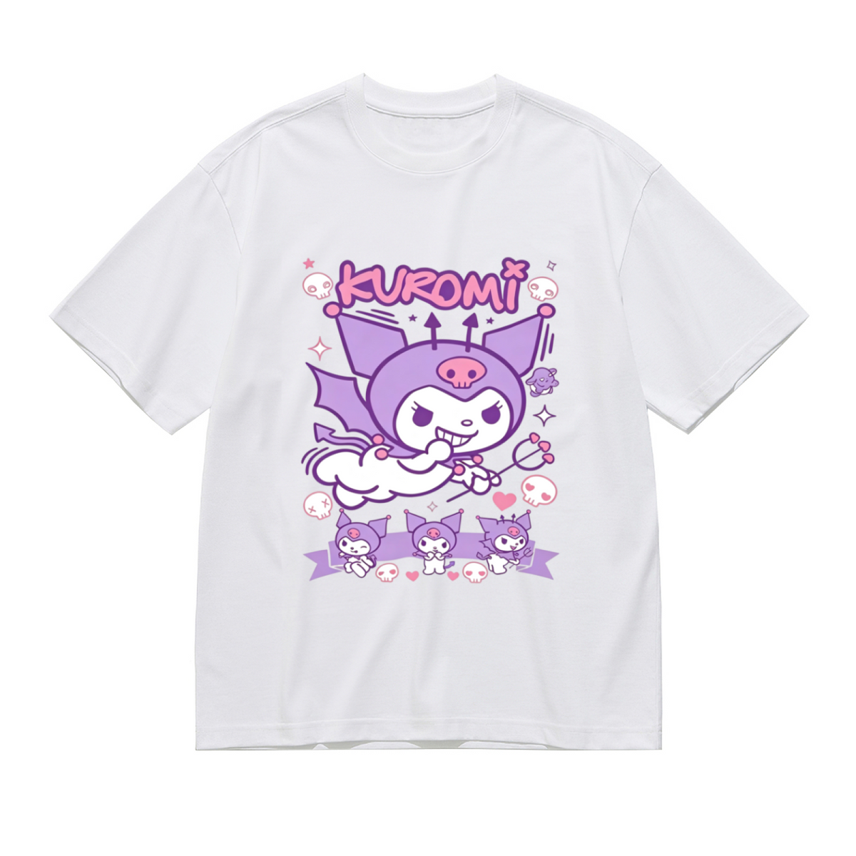 Devil Cool Kuromi Retro Poster Style Plus?Size Women T?Shirt