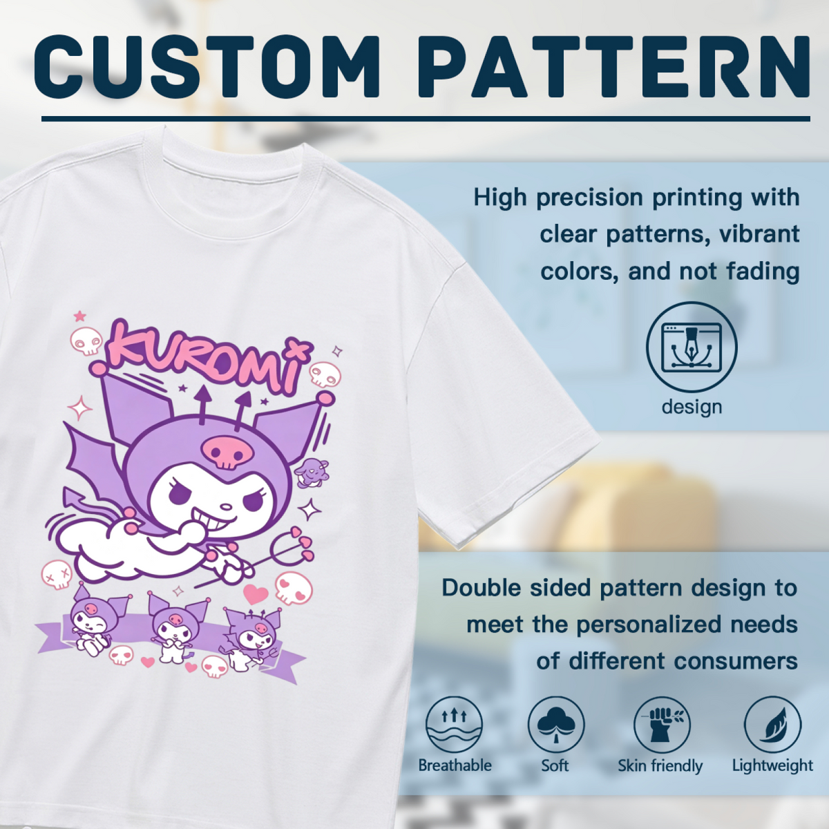 Devil Cool Kuromi Retro Poster Style Plus?Size Women T?Shirt