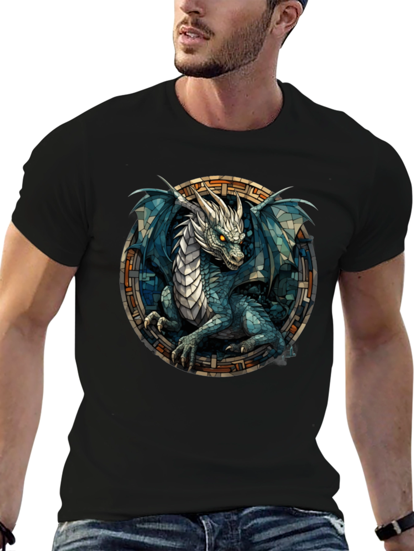 Dragon Stained Glass Graphic Tee